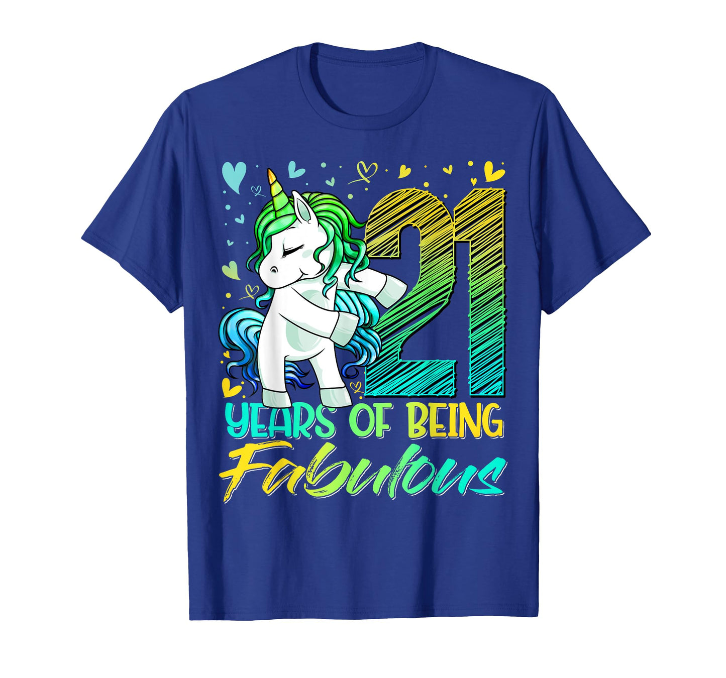 21 Year Old Gifts Unicorn Flossing 21st Birthday Girl Party T-Shirt