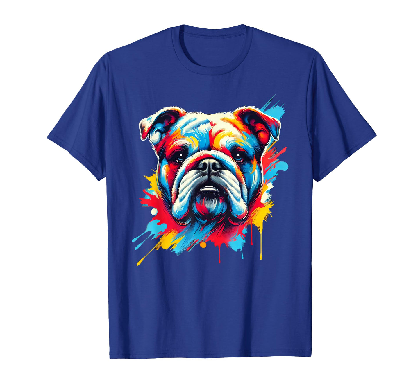 Colorful English Bulldog Dog Painting T-Shirt