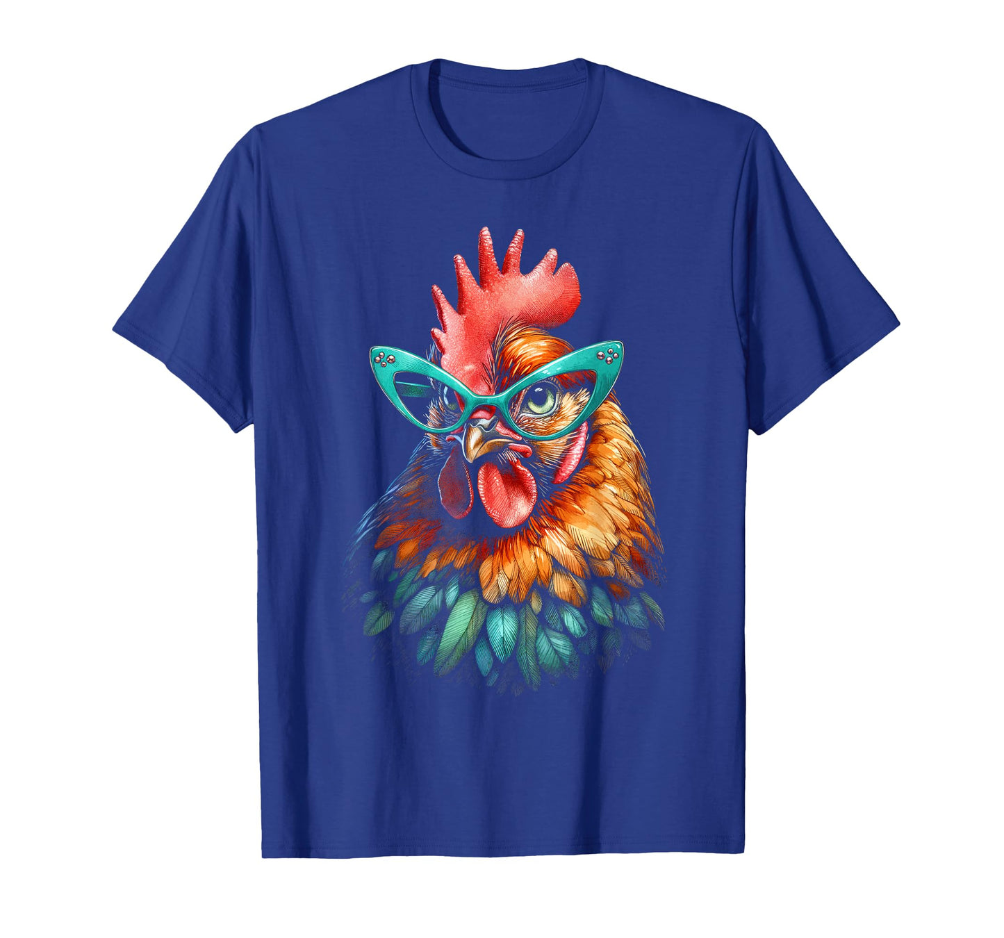 Chicken Funny Eyeglasses Cute Graphic Women Chicken Lover T-Shirt