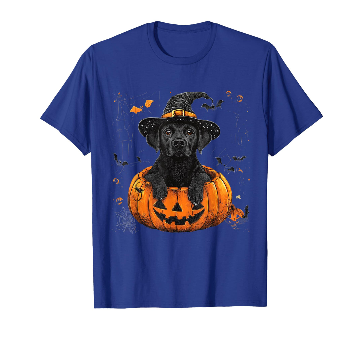 Black Lab Labrador Pumpkin Halloween Thanksgiving Men Women T-Shirt