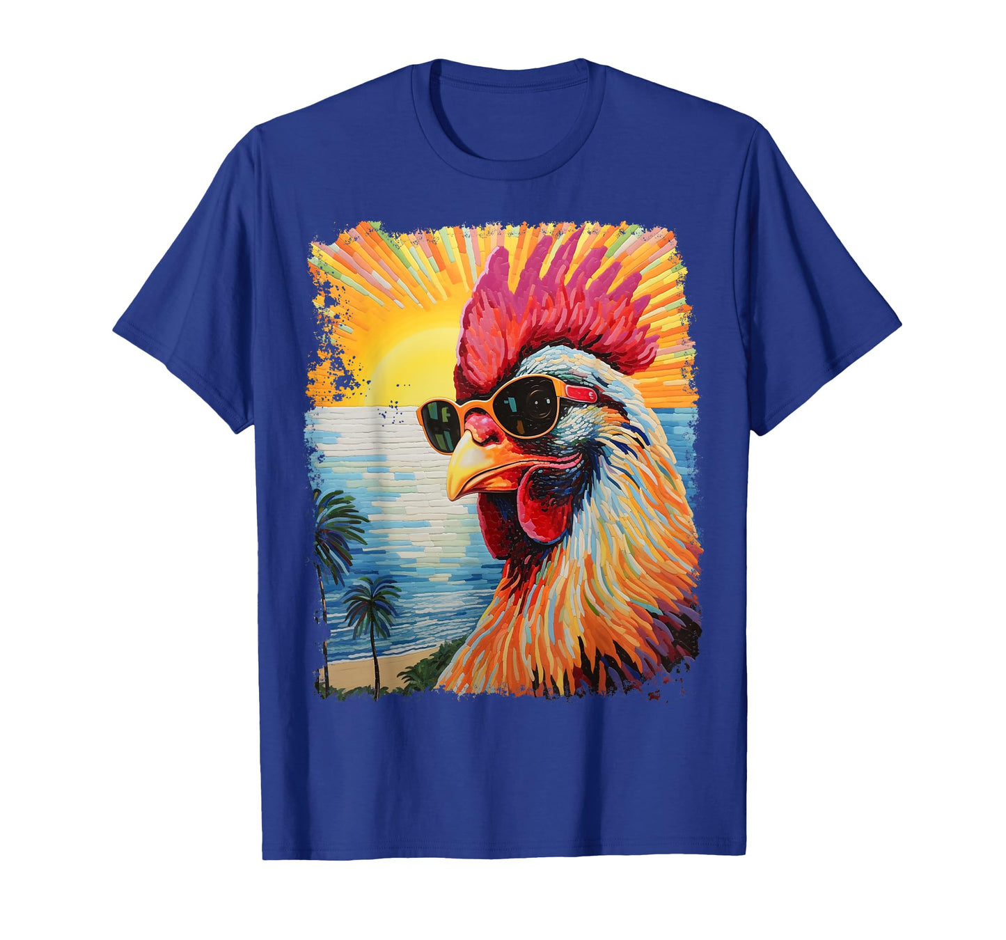 Pop Art Colorful Hawaiian Chicken T-Shirt