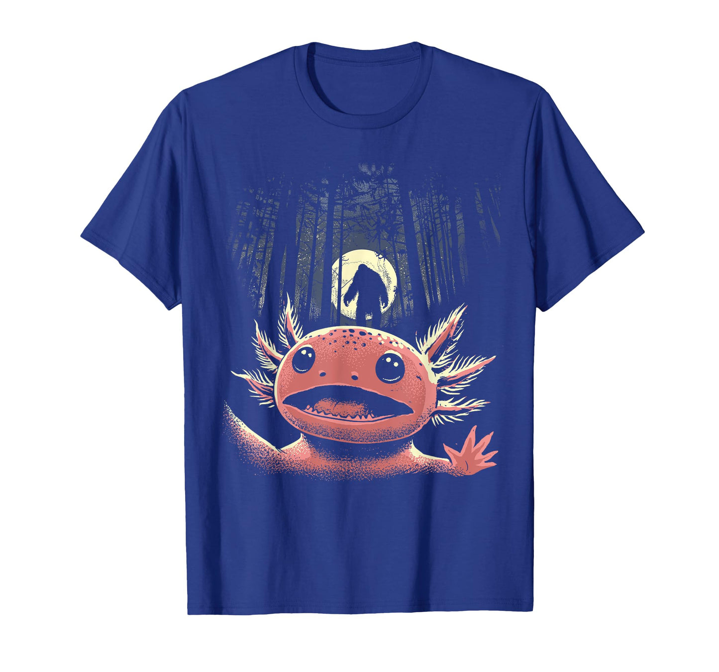 Scared Axolotl Selfie Axolotl With Bigfoot Sasquatch Cryptid T-Shirt
