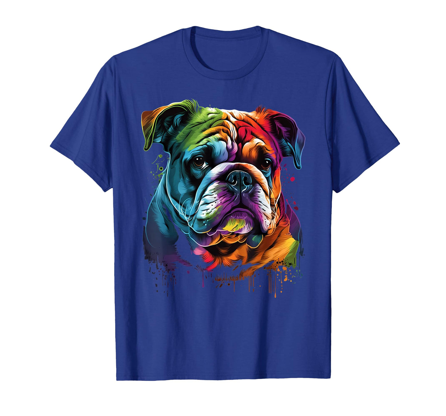 English Bulldog Painting Unique Dog Art Animal Lover T-Shirt for Men Women Kids