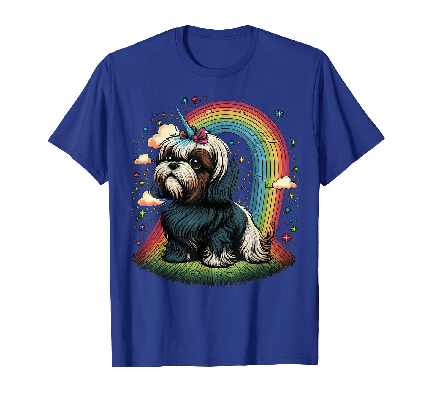 Shih Tzu Unicorn on Rainbow Unicorn Shih Tzu T-Shirt