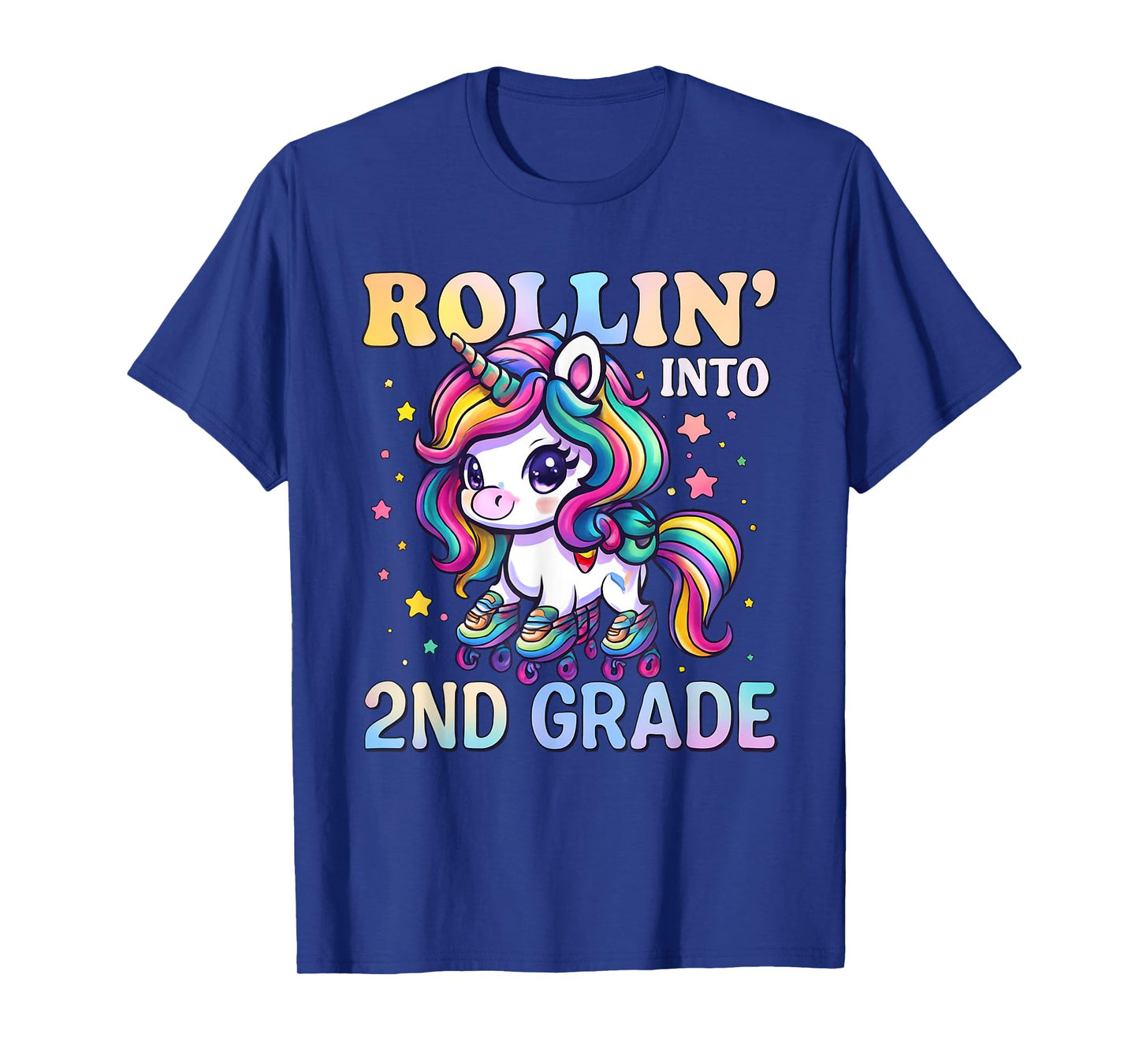 2nd Grade Back To School First Day Girl Rollin Unicorn T-Shirt