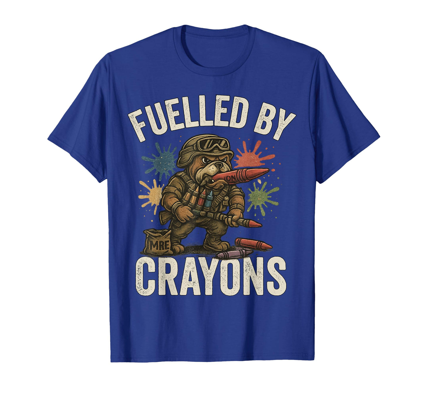 Crayon Eater Military Veteran Corps Bulldog Soldier Funny T-Shirt