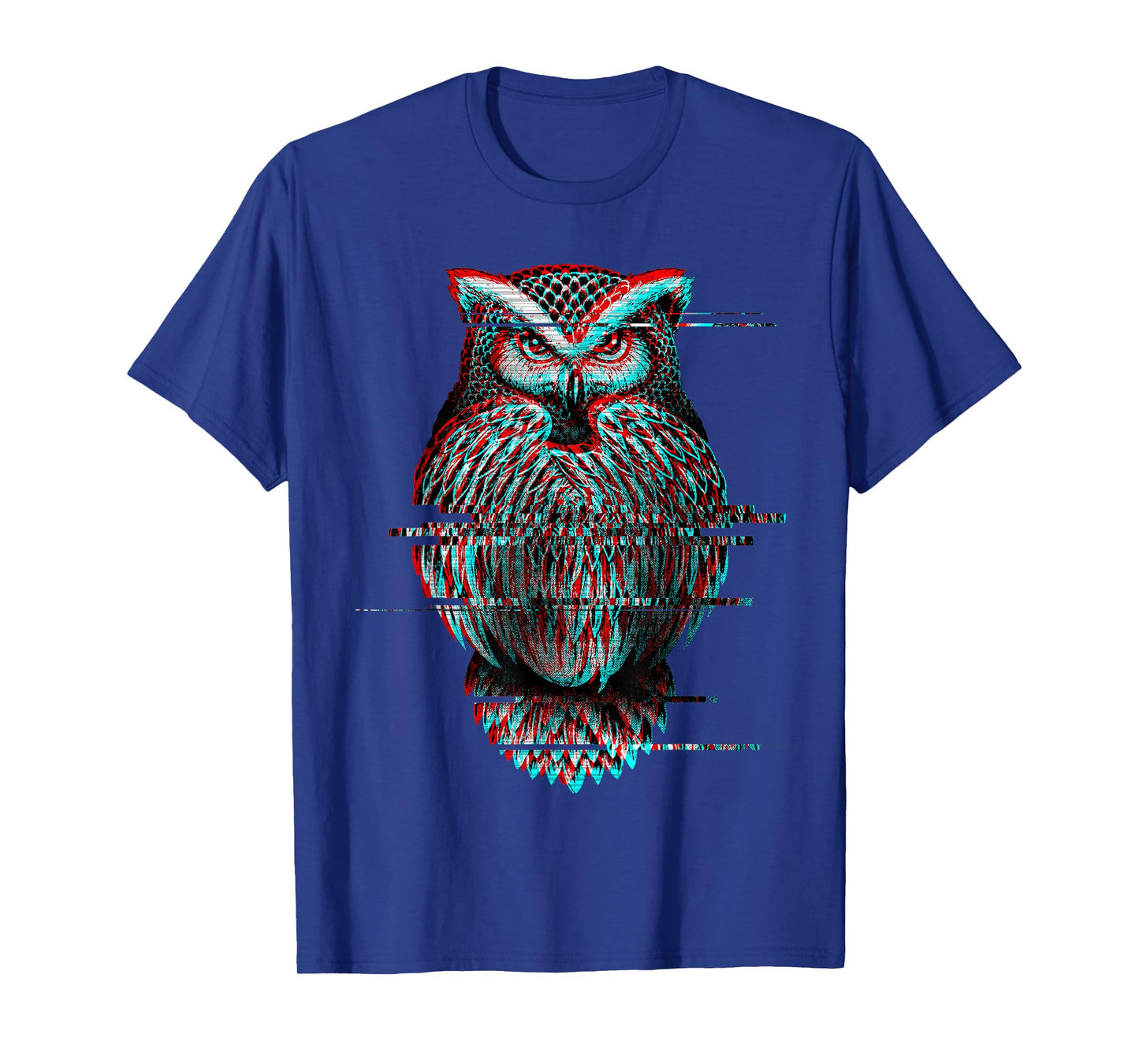 Glitched Owl Cool Glitch Effect Graphic Bird Lover Image T-Shirt