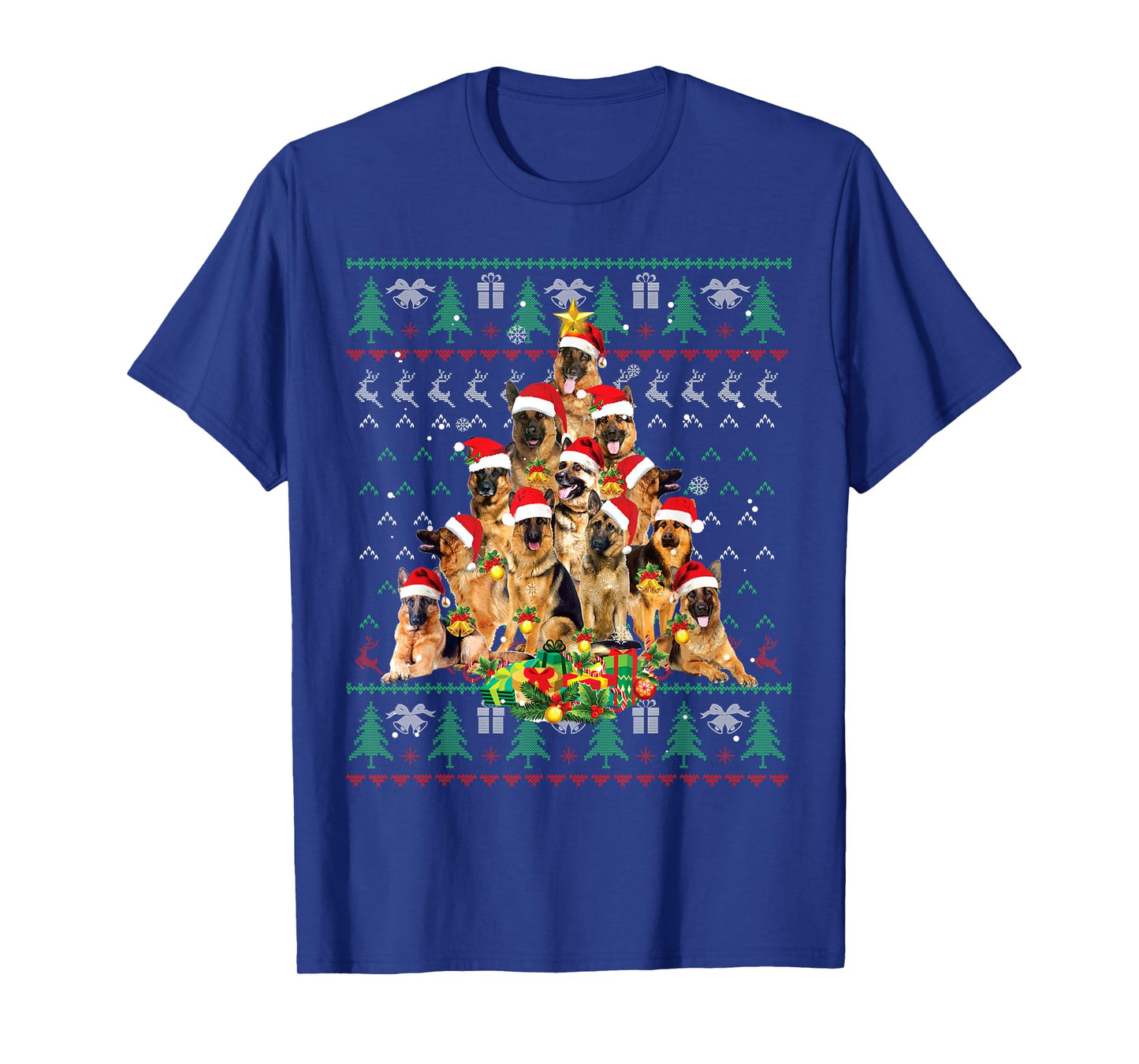 German Shepherd Christmas Tree Ugly Sweater Dog Xmas T-Shirt