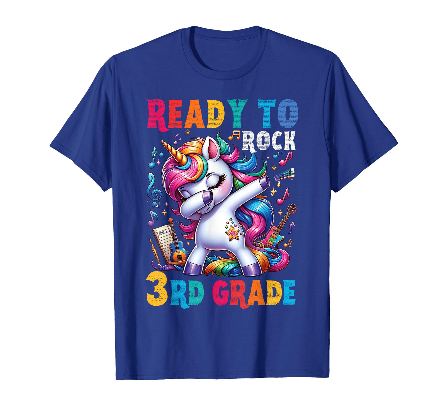 Student back to School 3rd grade Girls Musical Music Unicorn T-Shirt
