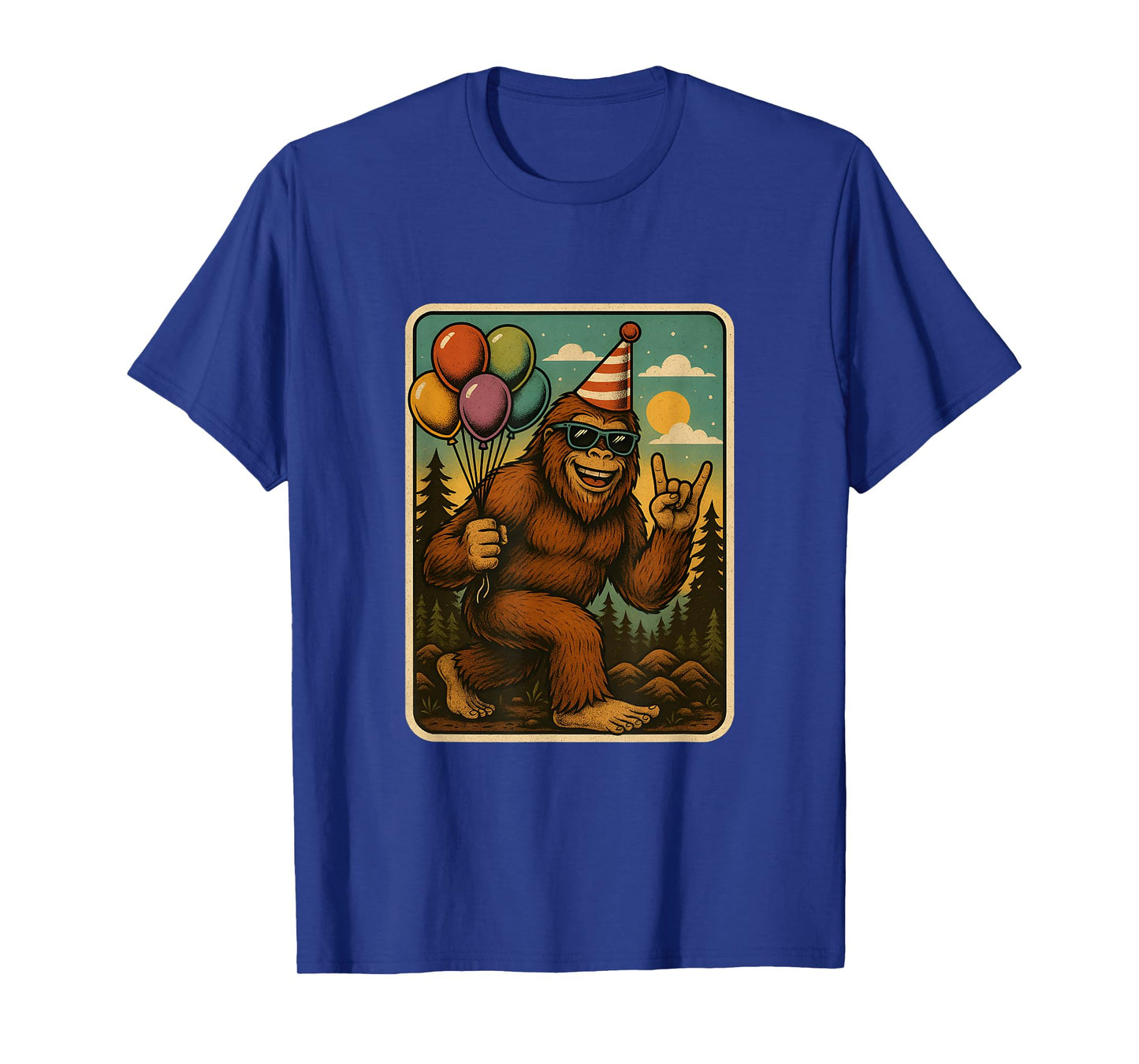 Bigfoot Party Vibes Birthday Balloons Forest Fun T-Shirt