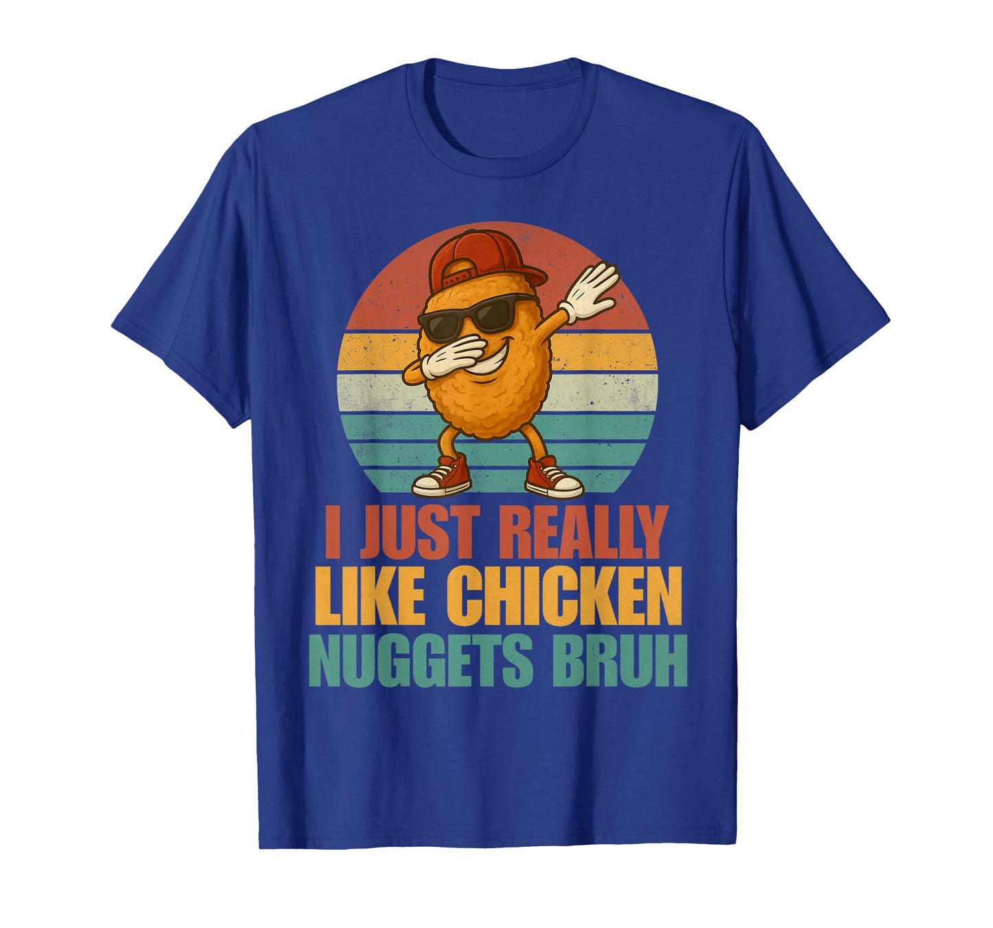 Funny Dabbing Chicken Nugget Bruh Boys Kids Retro Fast Food T-Shirt