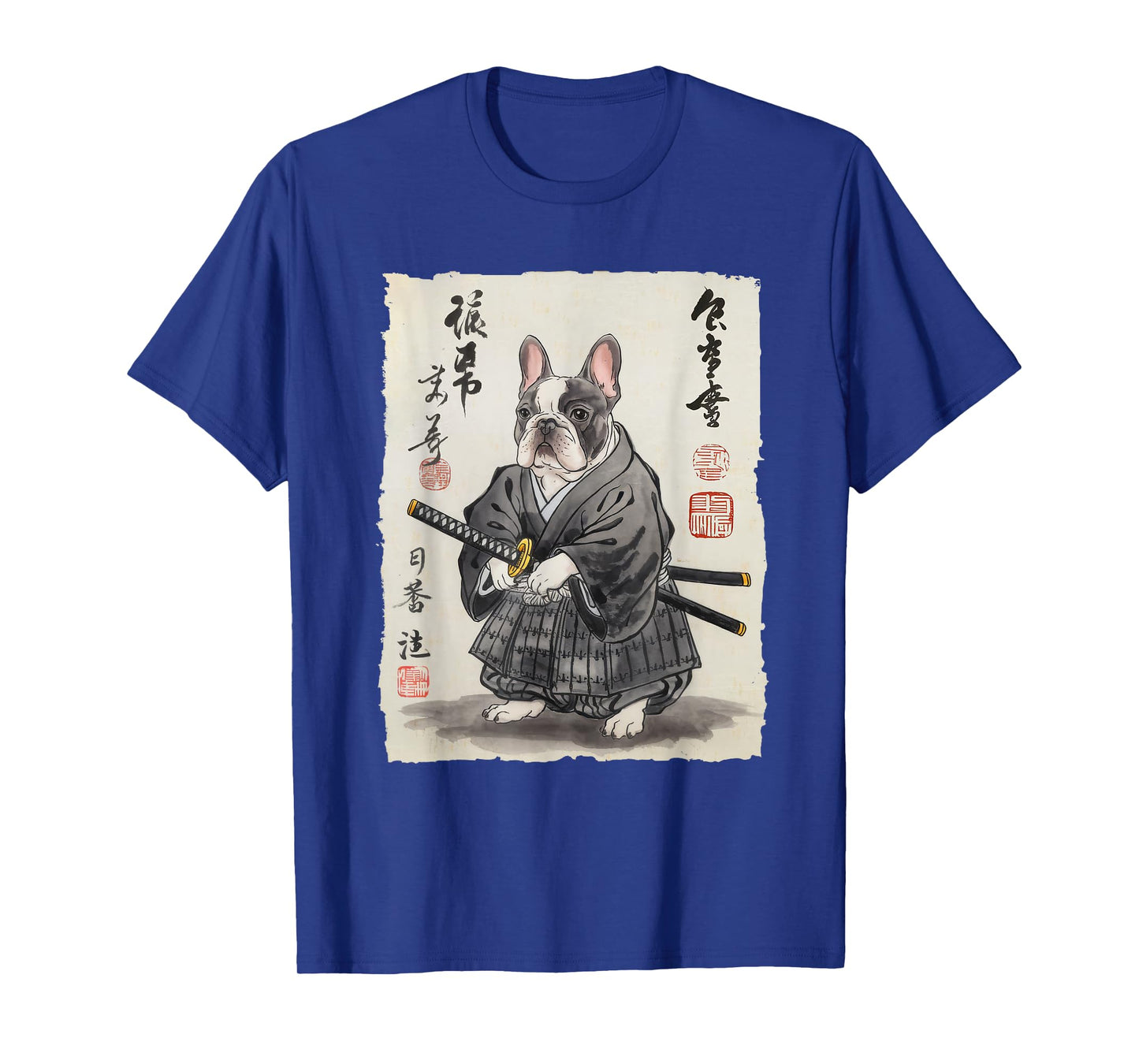 French Bulldog Samurai Japanese Ink Art for Men Women Kids T-Shirt