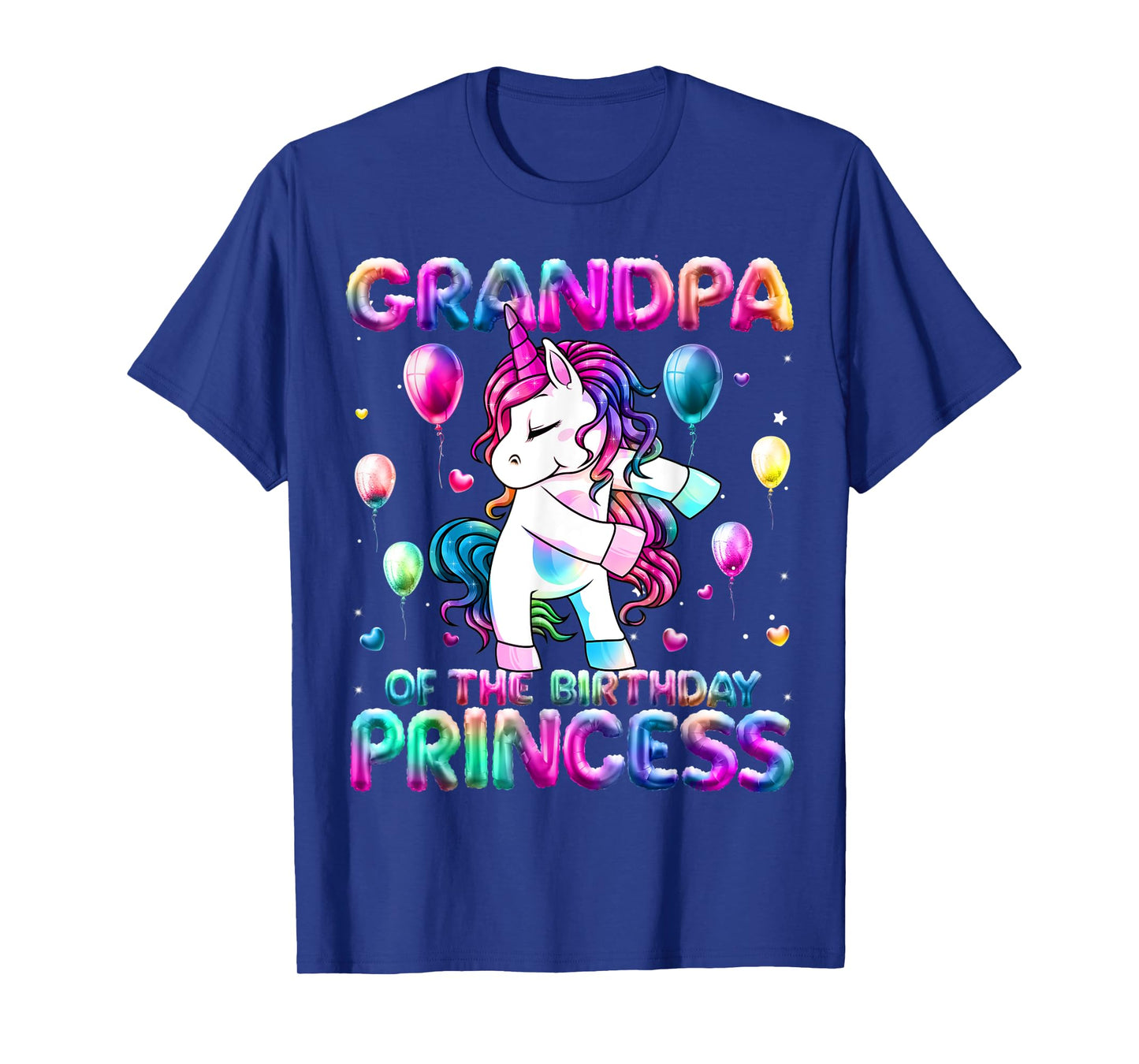 Grandpa of the Birthday Princess Girl Flossing Unicorn Papa T-Shirt