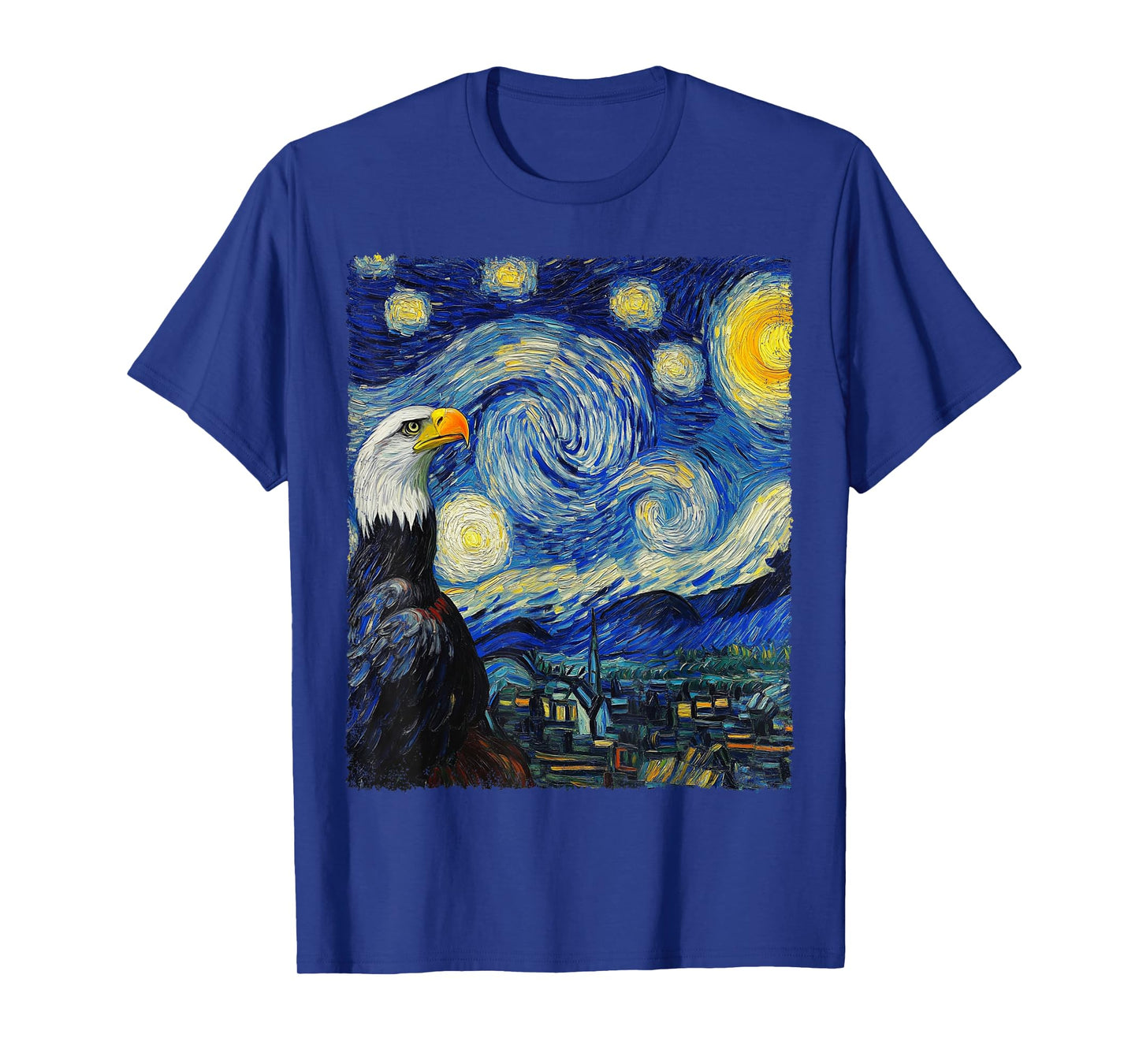 Modern Art Painting Van Gogh Starry Night Bird T-Shirt