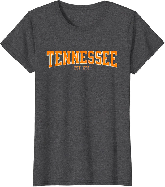 Classic TN Orange Print Retro Varsity Vintage Tennessee T-Shirt