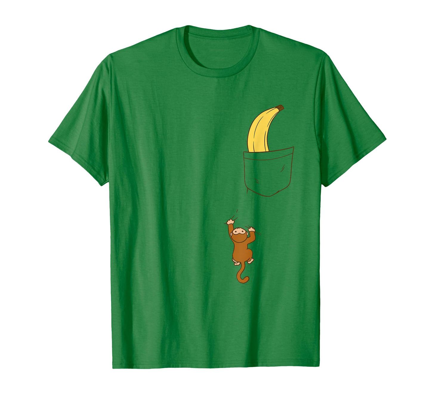 Funny Monkey Climbs A Tshirt To Get Banana Kids Cute Monkey T-Shirt