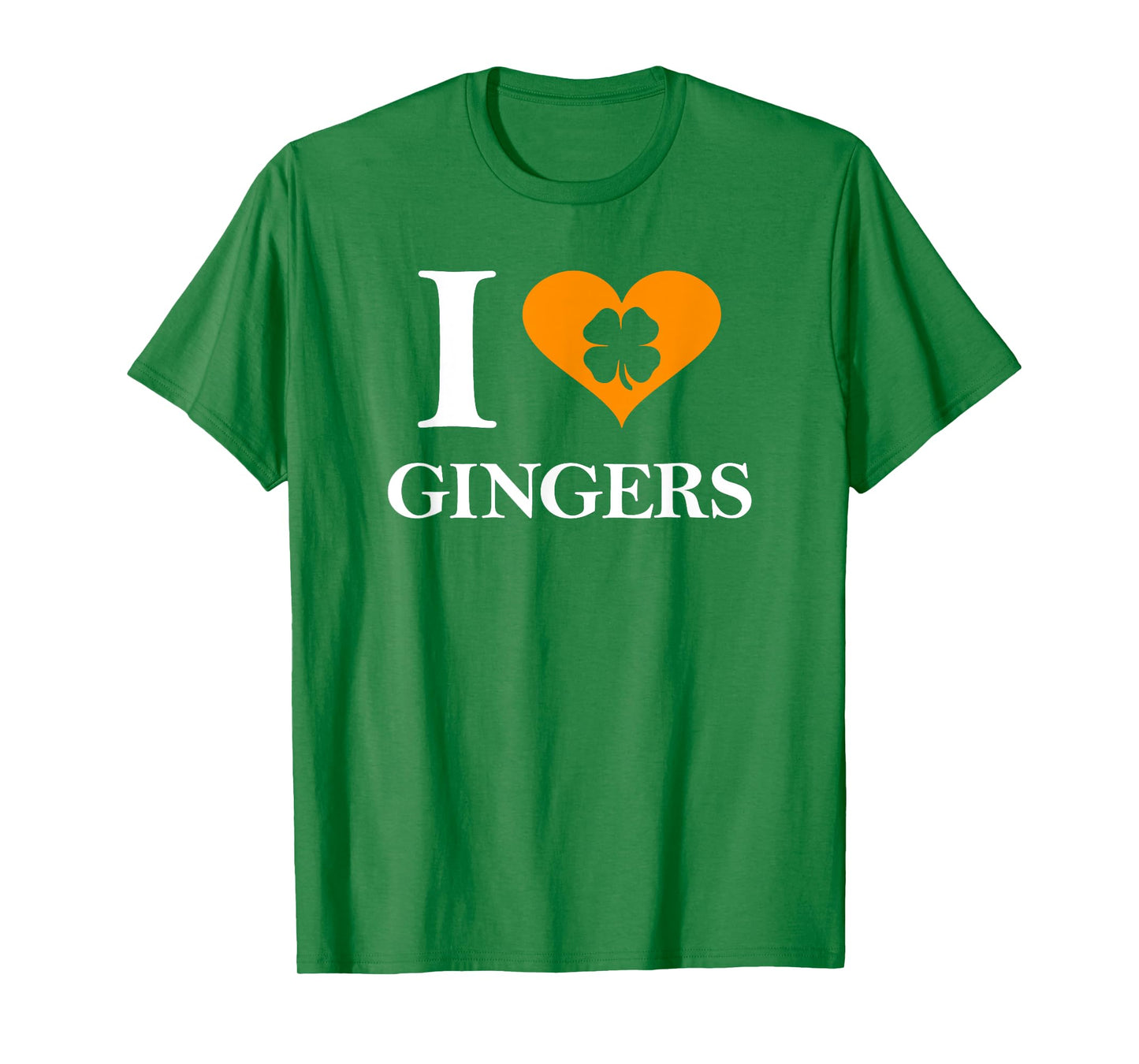 I Love Gingers Heart Shamrock Redhead Lover Shirt