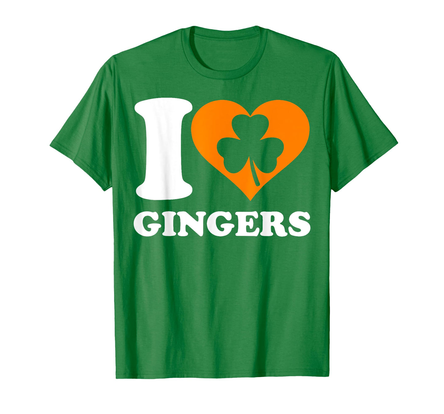 I Love Gingers Heart Shamrock Redhead Lover St Patrick's Day T-Shirt