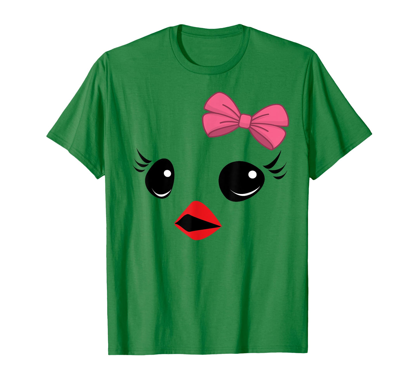 Easter Baby Chick Chicken Face Shirt Pink Bow Girls Women T-Shirt