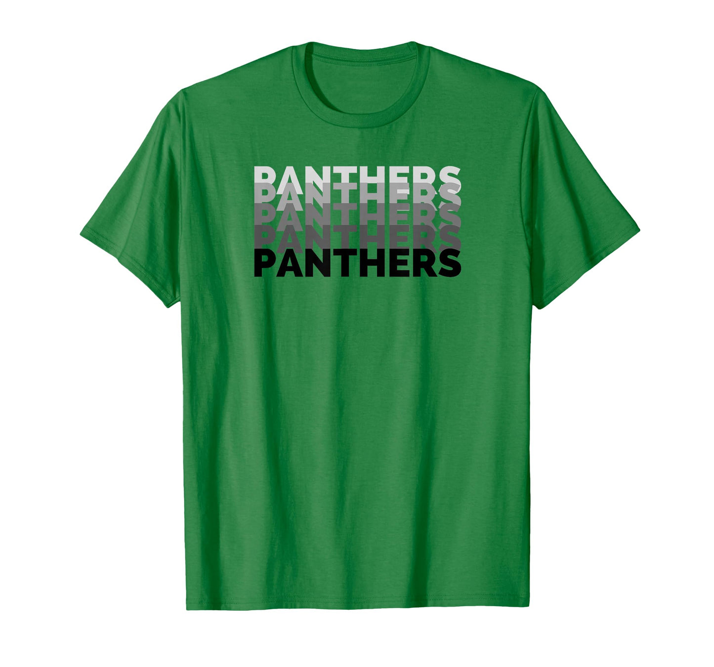 Panther Repeated Black Gray Text High School Spirit Fan Wear T-Shirt