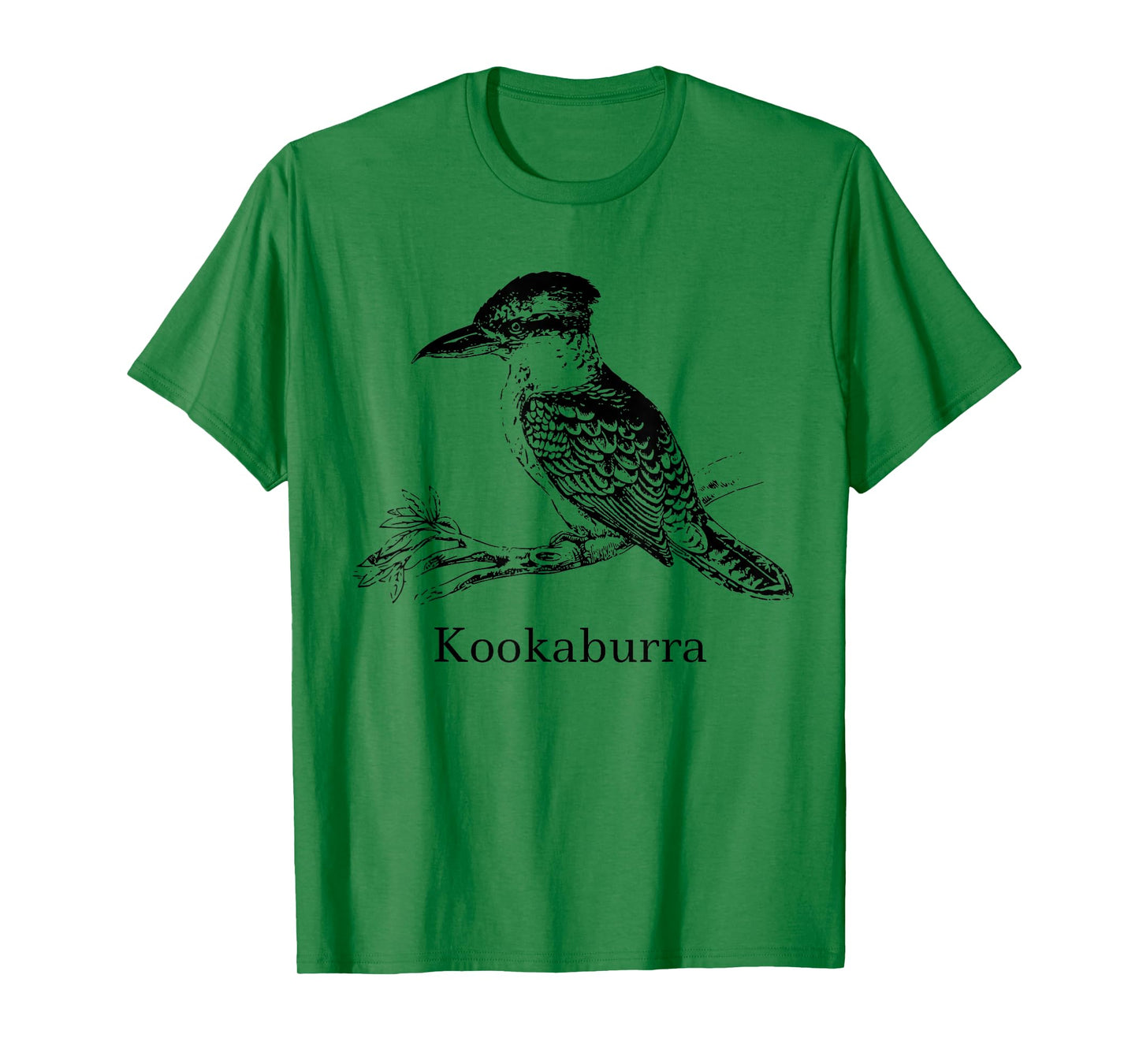 Kookaburra T-Shirt Bird Tee Shirt Ornithology Black Lines T-Shirt