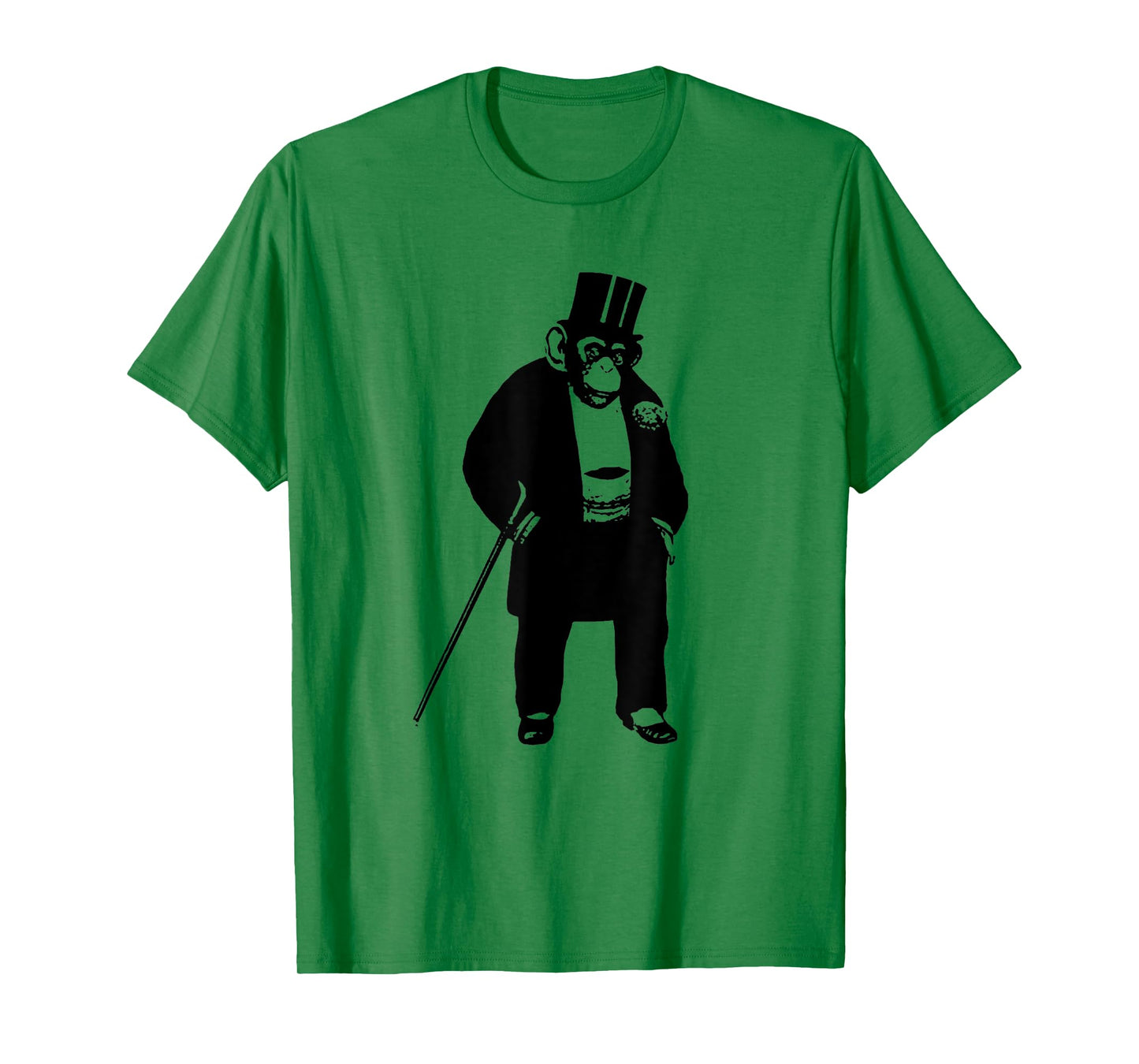 FUNNY CHIMP IN A SUIT -ape - monkey - top hat - cane T-Shirt