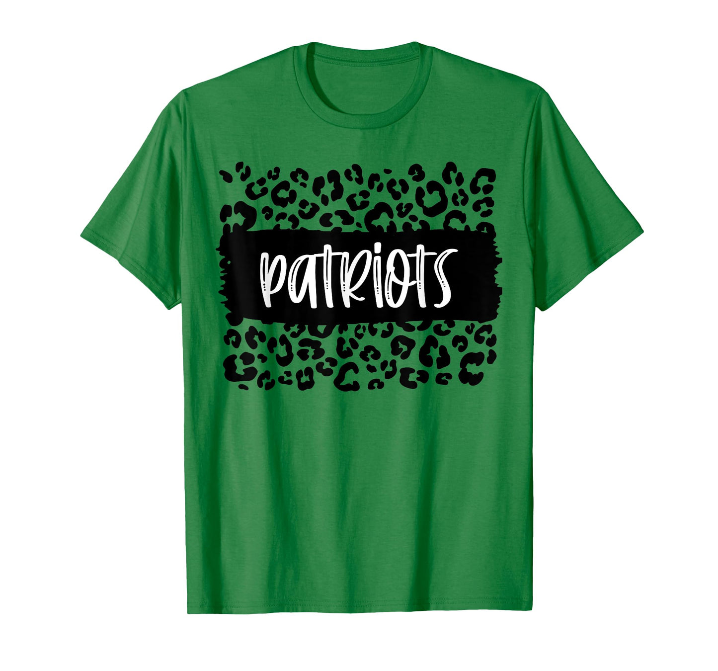 Patriots Team Mascot School Spirit Game Night Leopard Print T-Shirt