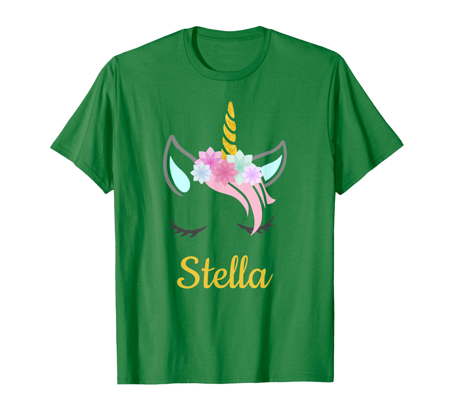 Stella White Unicorn Name T-Shirt