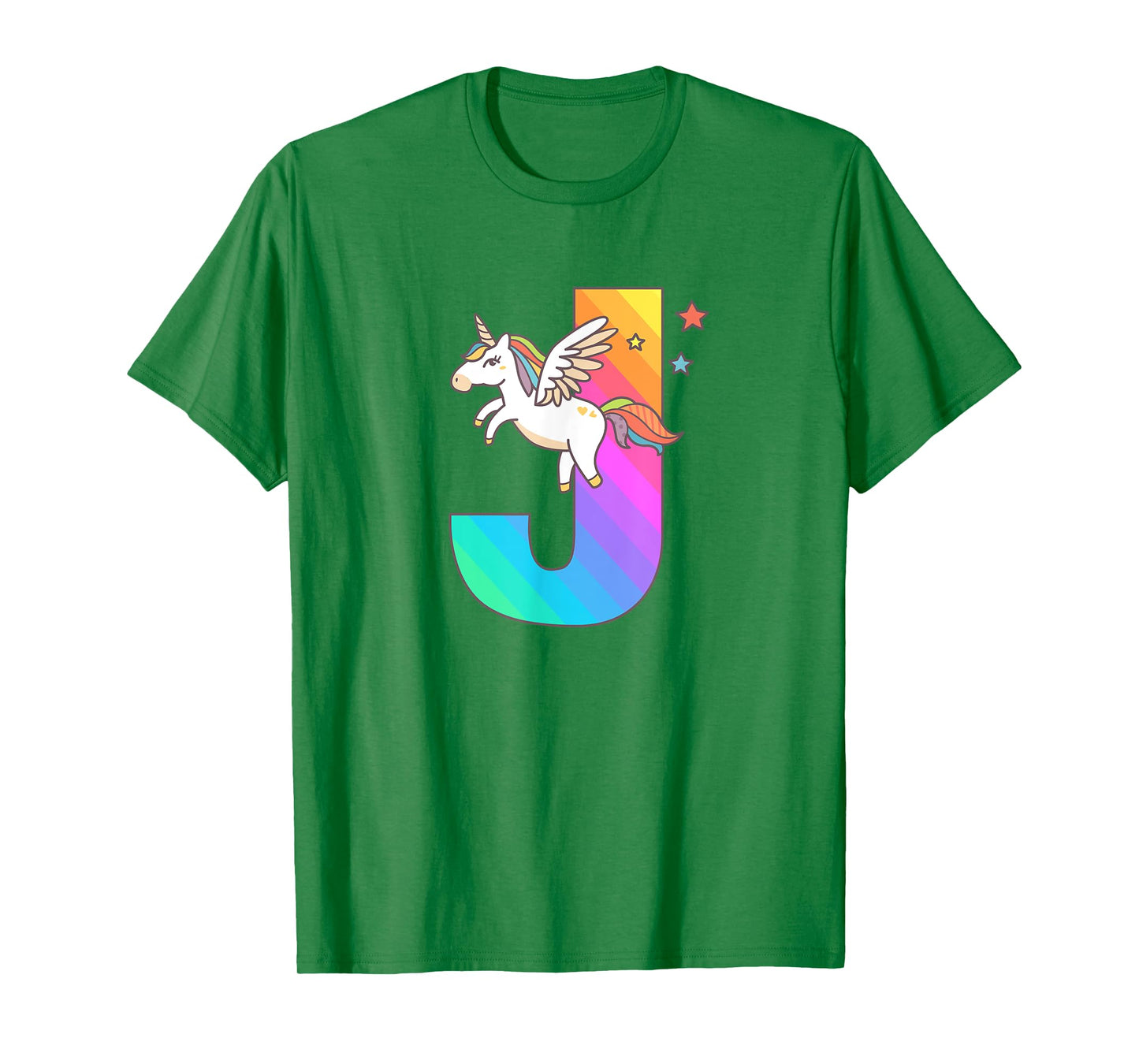 Unicorn Monogram Letter J Initial Cute Girls Birthday Gift T-Shirt