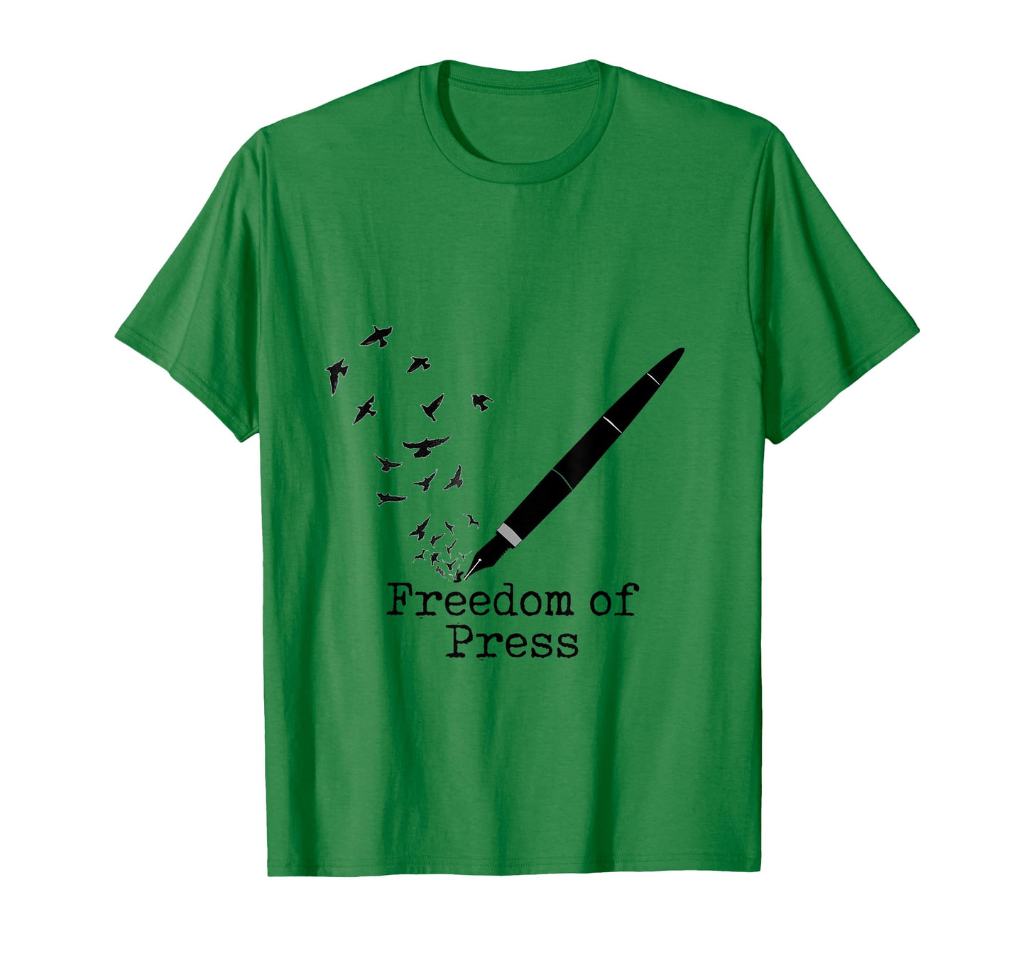 Black Fountain Pen Freedom Of Press Flock Of Birds T-Shirt T-Shirt