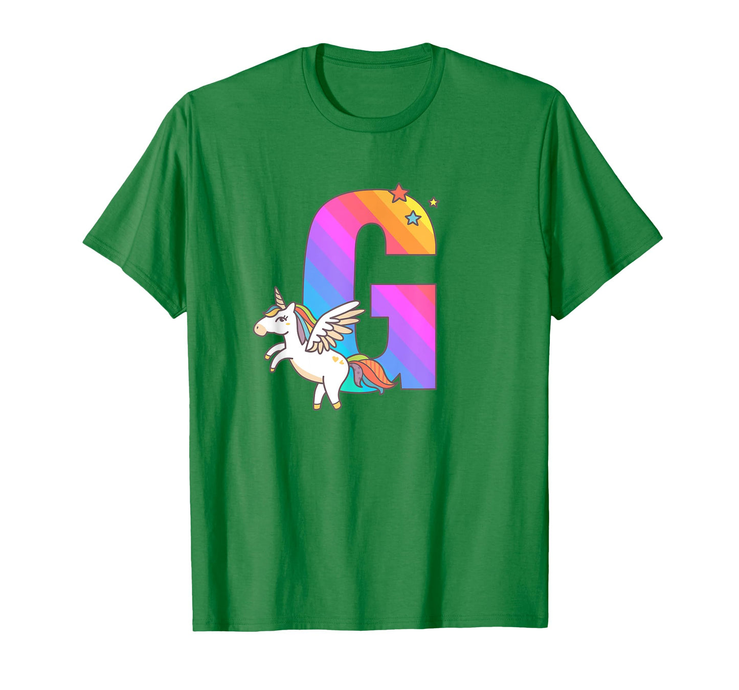 Unicorn Monogram Letter G Initial Cute Girls Birthday Gift T-Shirt