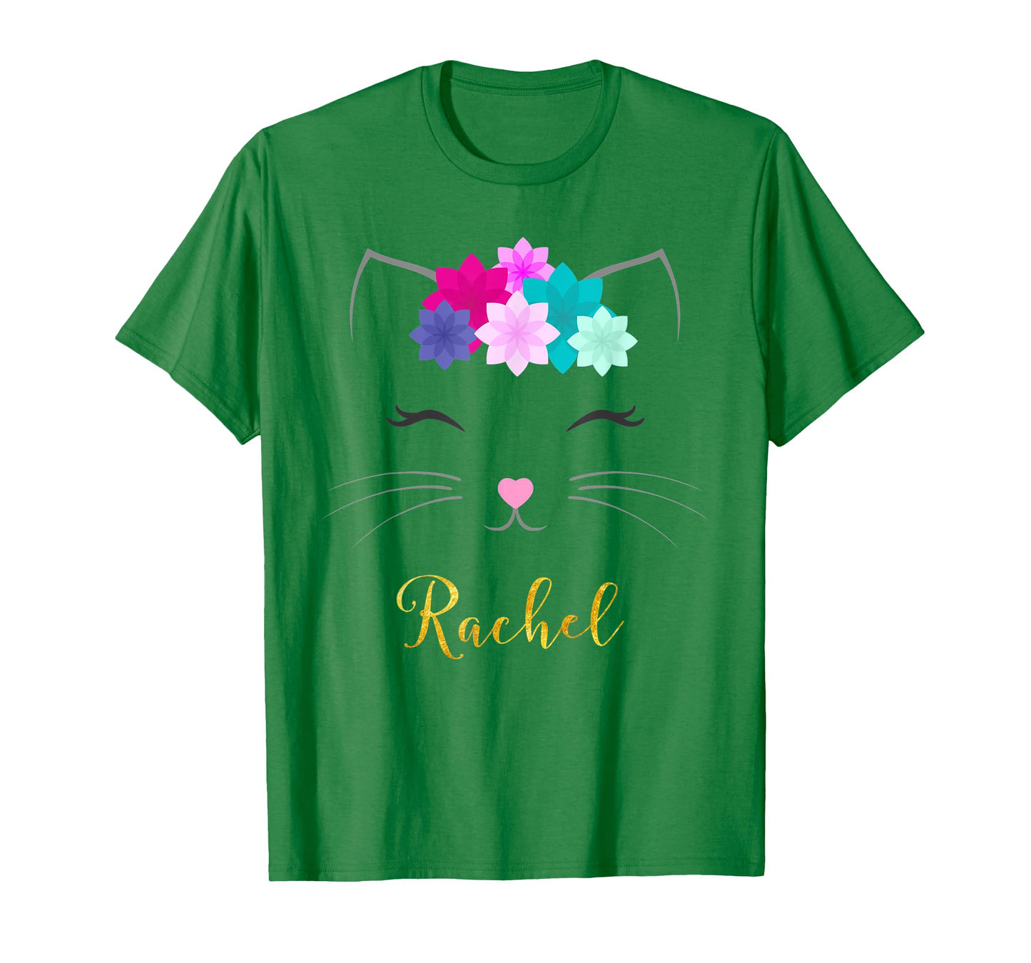 Rachel Name Gift Personalized Kitty Cat T-Shirt