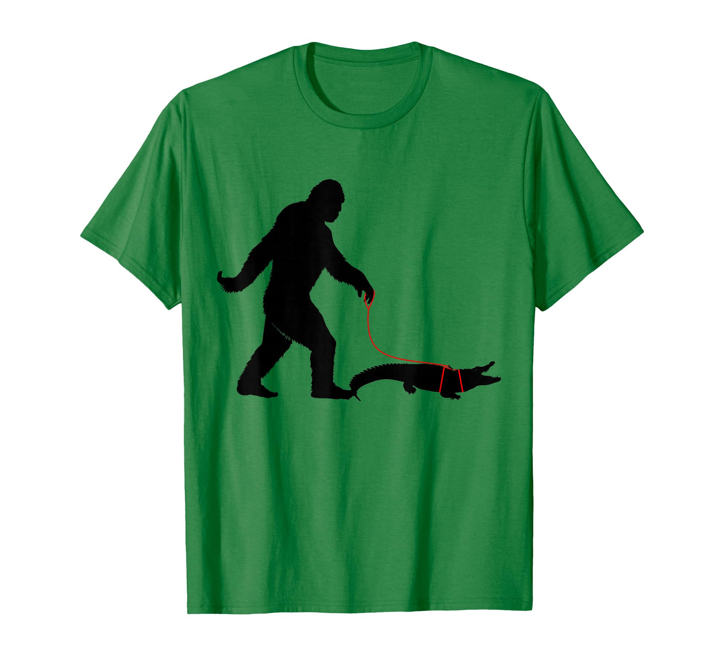 Bigfoot Walking A Crocodile Funny Alligator Animal Lovers T-Shirt