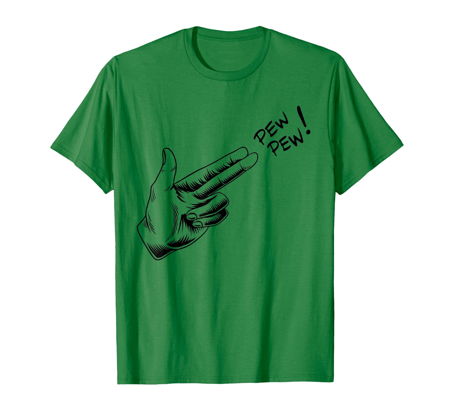 Hand Hands Pew Gun Line Art Scatch Lined Halloween Costume T-Shirt