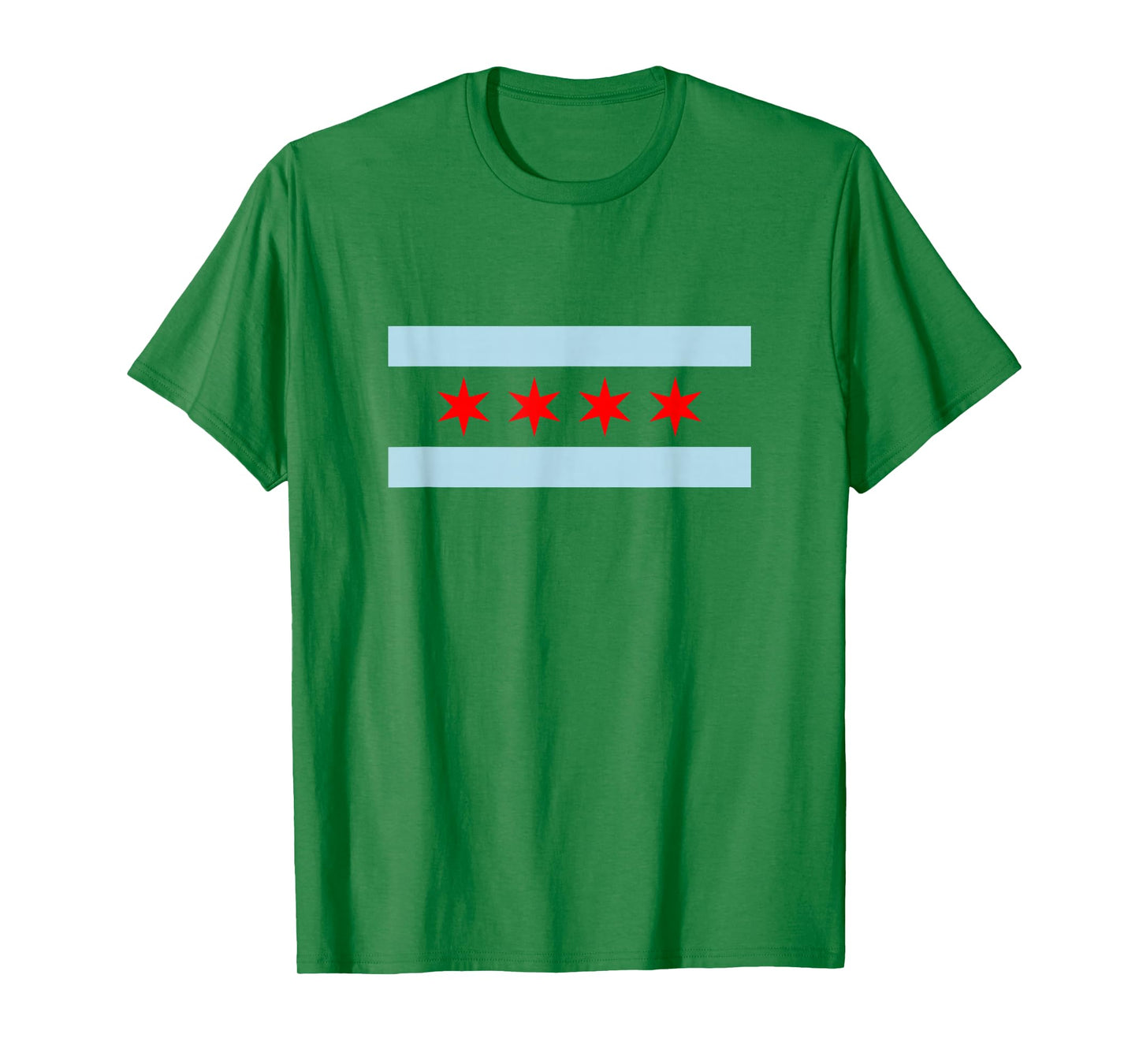 Sweet Chicago Flag Red Six Pointed Stars T-Shirt