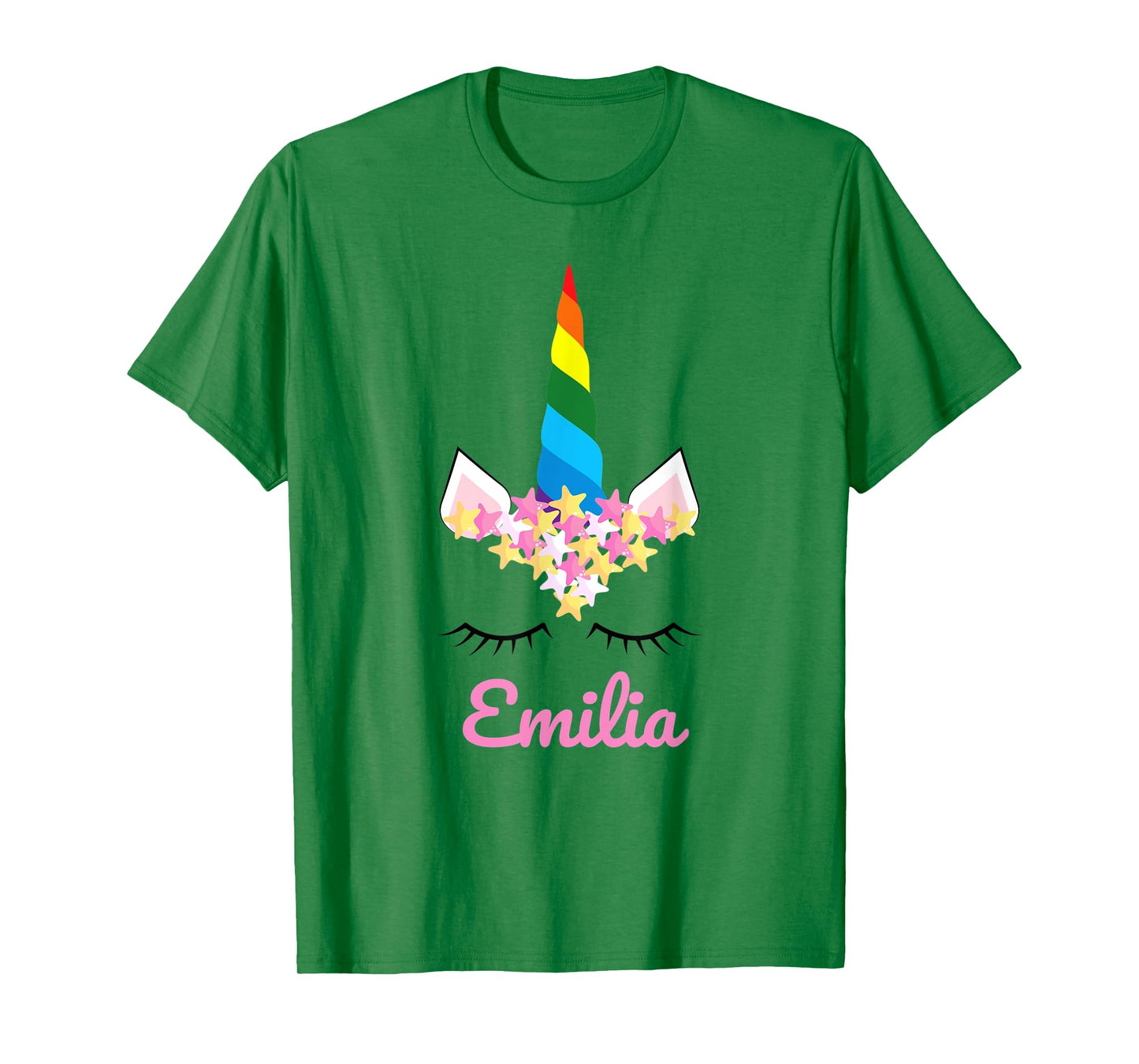 Cute Girls Unicorn Personalized Name Emilia Rainbow Unicorn T-Shirt