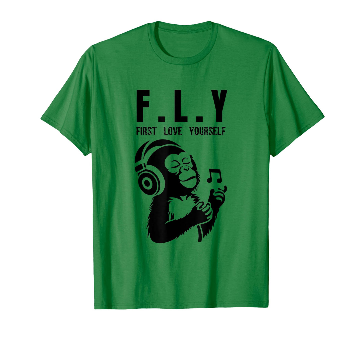 FLY First Love Yourself: Enjoy Music, Cute Monkey T-Shirt