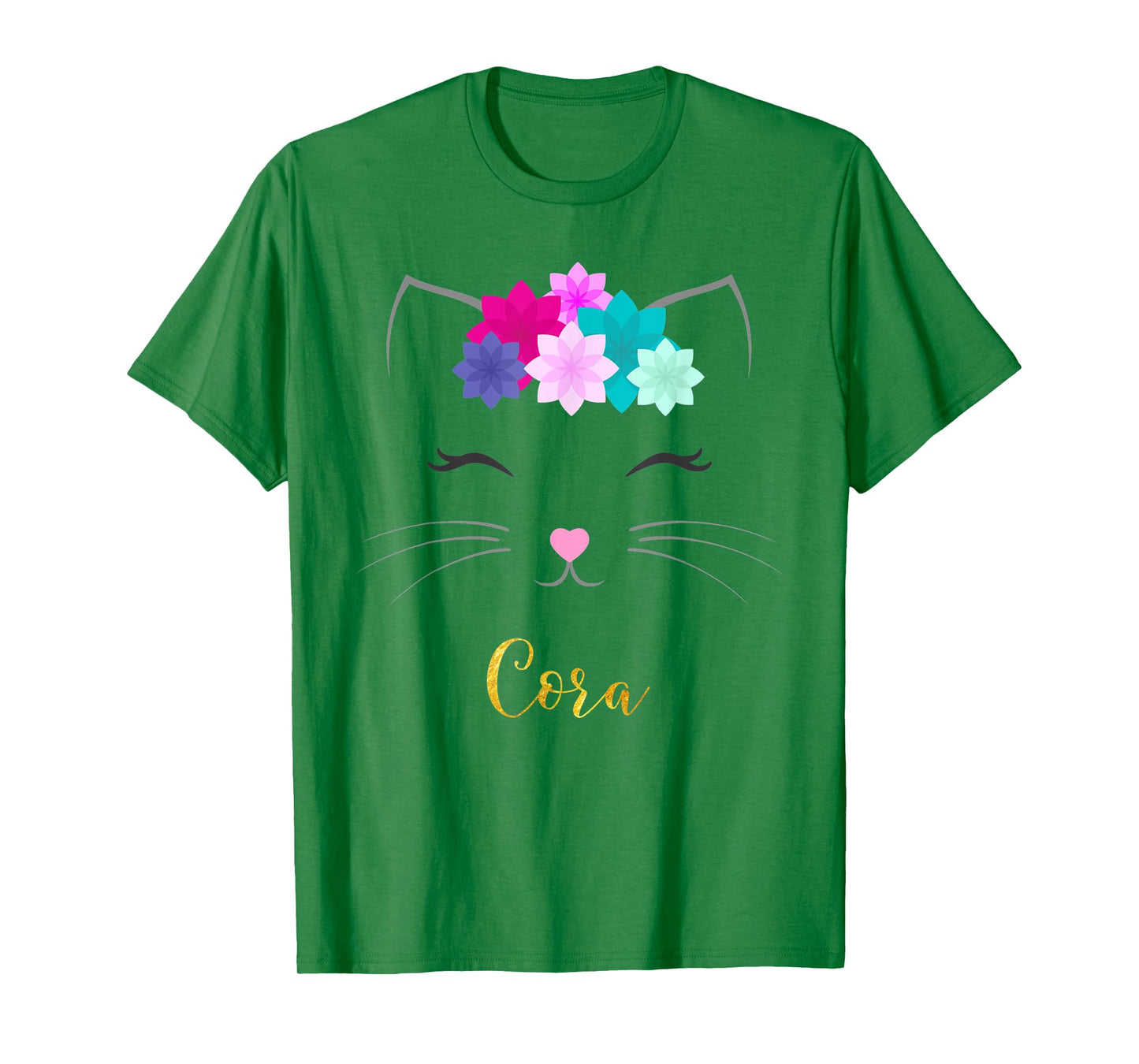 Cora Name Gift Personalized Kitty Cat T-Shirt for Men Women Kids