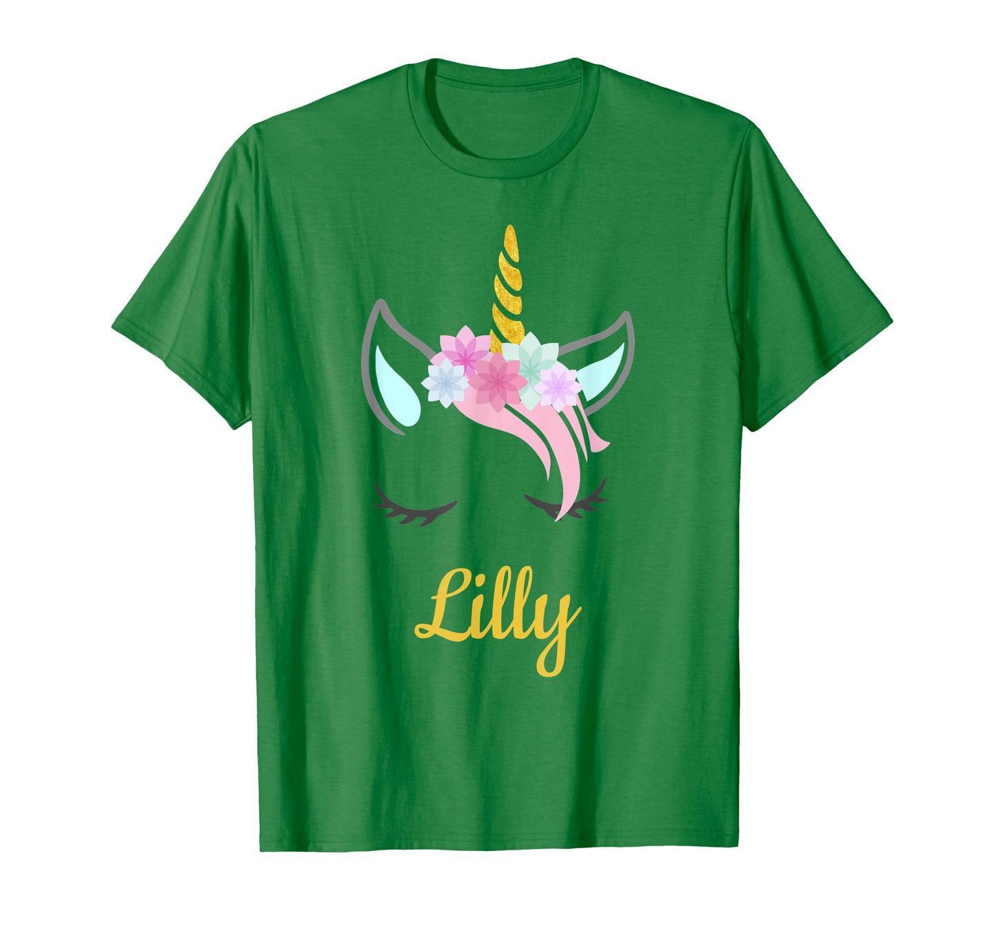 Lilly White Unicorn Name T-Shirt