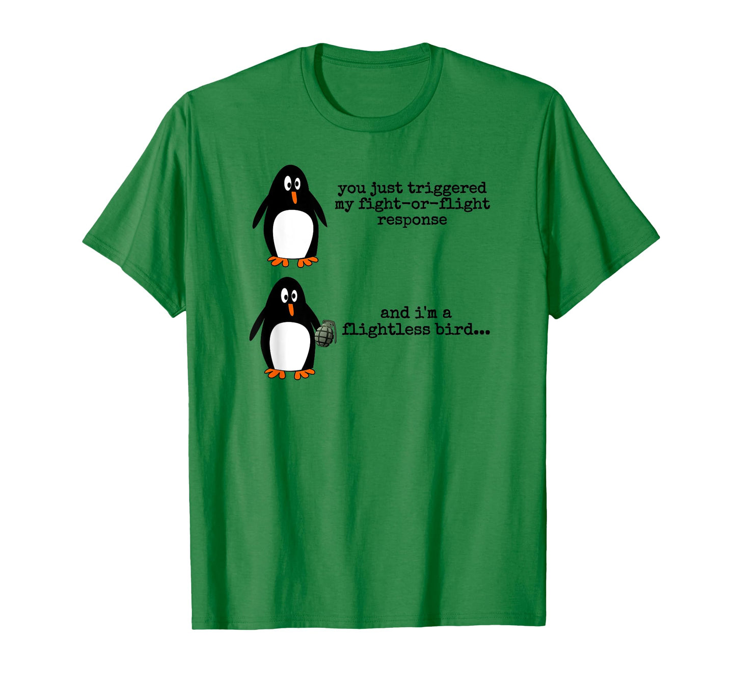 Penguin Fight Or Flight Meme Flightless Bird Social Anxiety T-Shirt