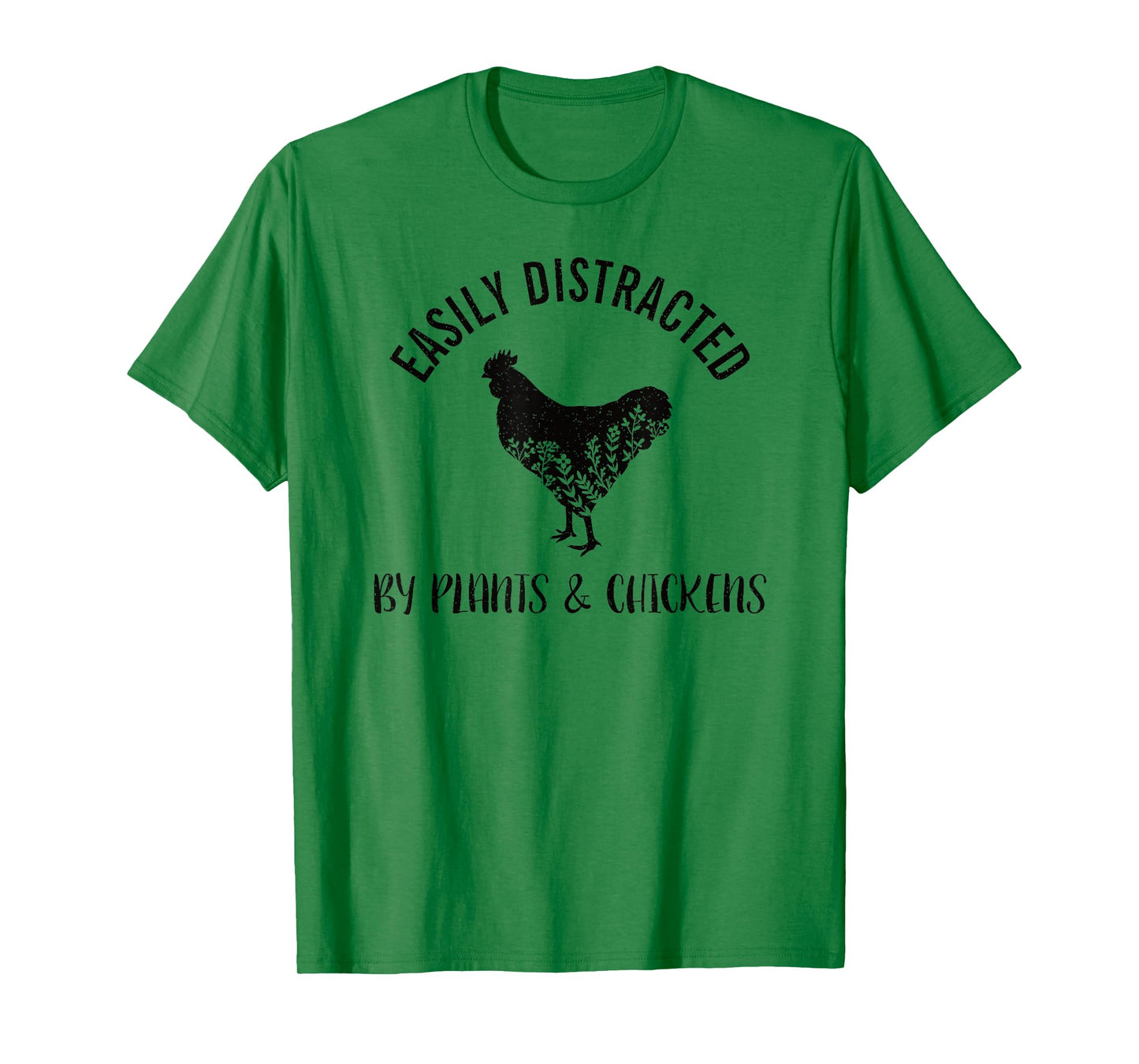 Easily Distracted By Plants and Chickens Botanical Flower T-Shirt