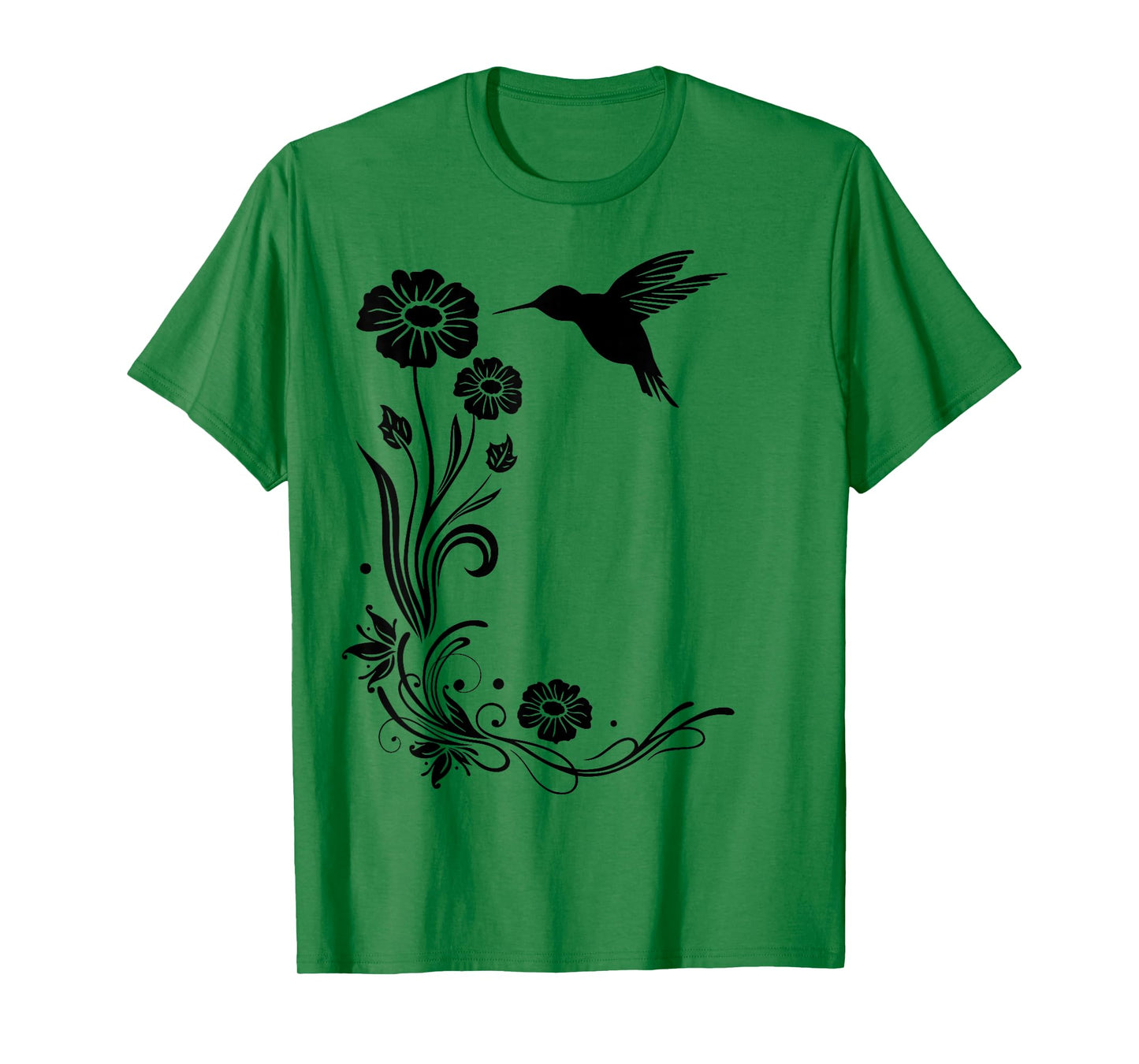 Summer Shirt. Hummingbird with flowers Colibri. T-Shirt