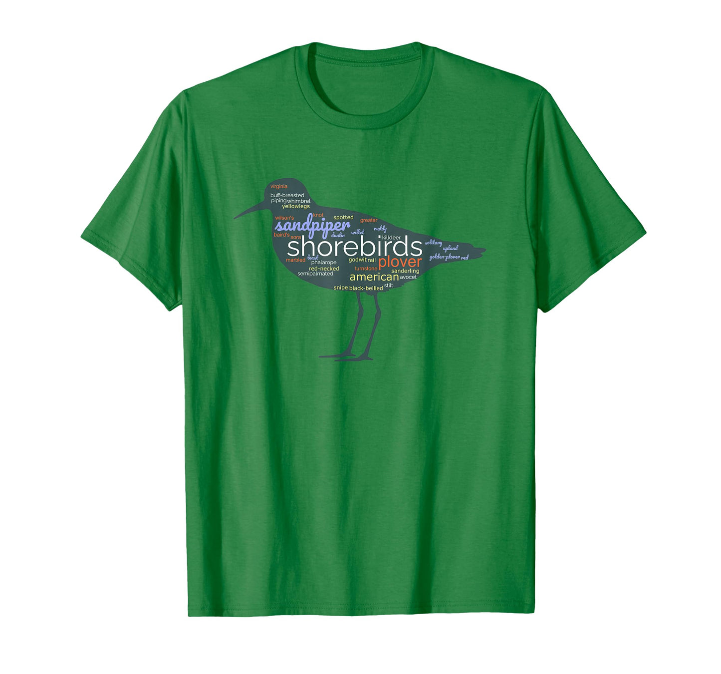 Shorebirds Wordcloud Sandpiper Plover for Bird Lovers T-Shirt