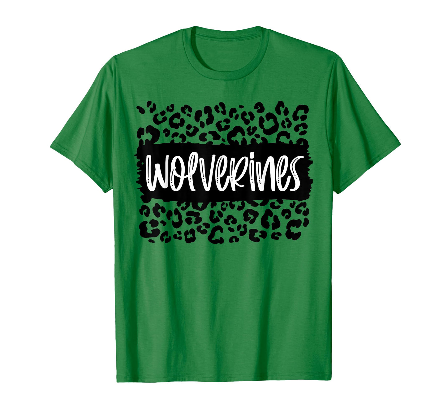 Wolverines Team Mascot School Spirit Game Night Leopard T-Shirt