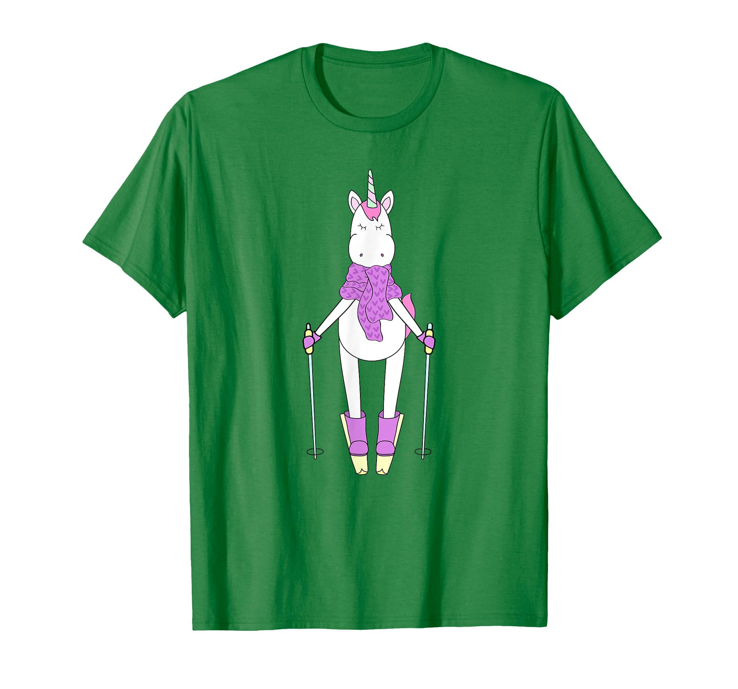 Cute Unique & Funny Unicorn & Skiing Art T-Shirt & Gift T-Shirt