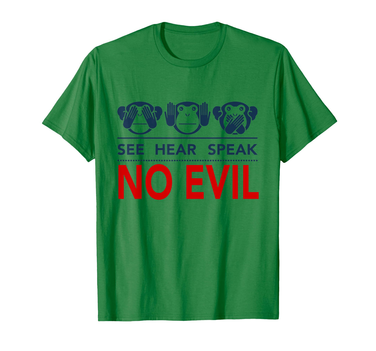 See Hear Speak No Evil Tshirt 3 Monkeys Resist T-Shirt