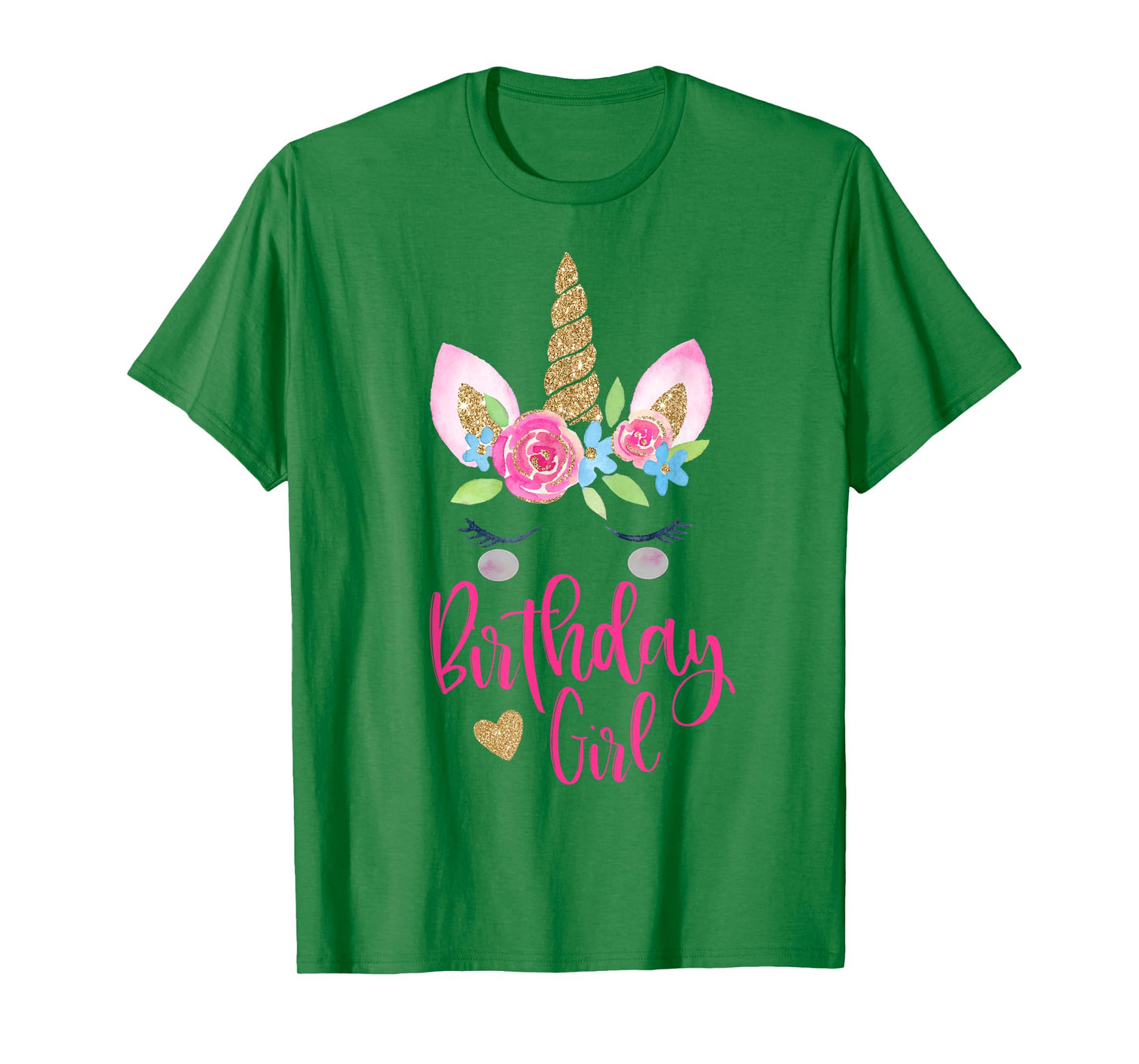 Unicorn Birthday Girl Shirt Pink Cute Theme Party T-Shirt T-Shirt