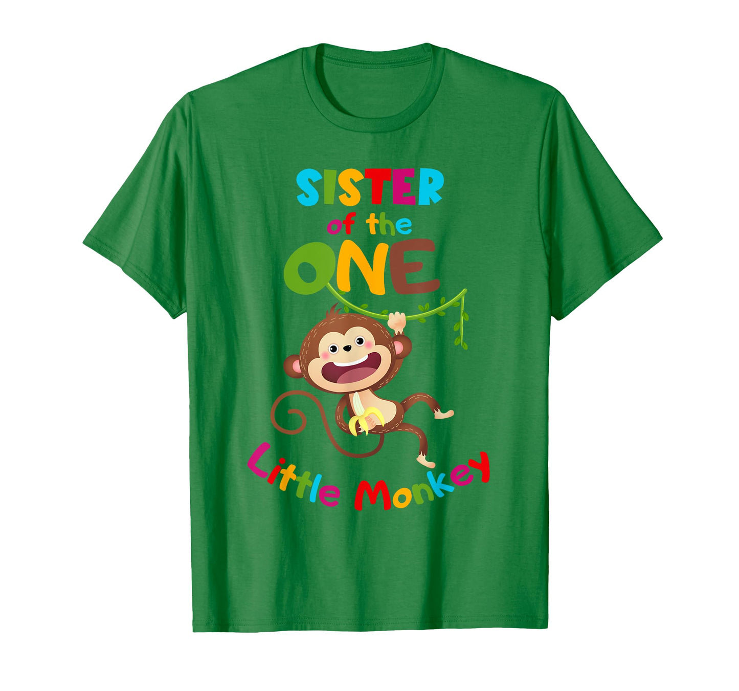 Sister ONE Little Monkey Jungle Theme 1st Birthday T-Shirt