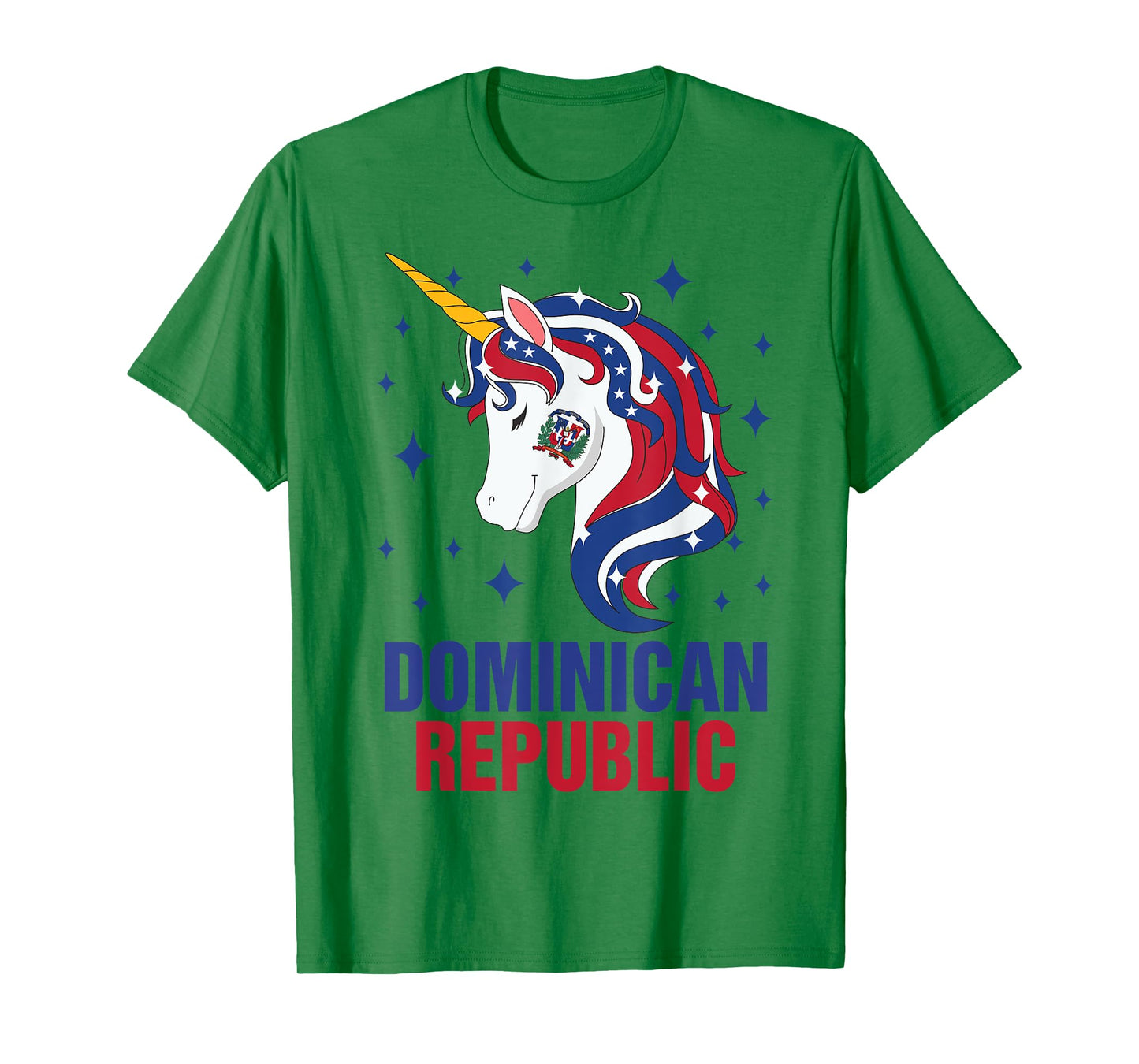 Dominican Republic Flag Independence Unicorn Teen Girl Kids T-Shirt