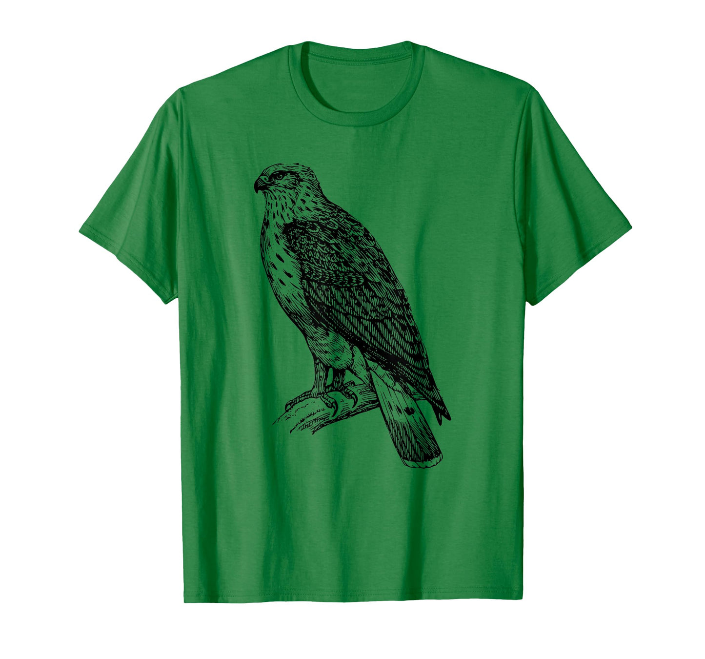 Hawk T-Shirt Ornithology Tee Shirt Black Line Drawing T-Shirt